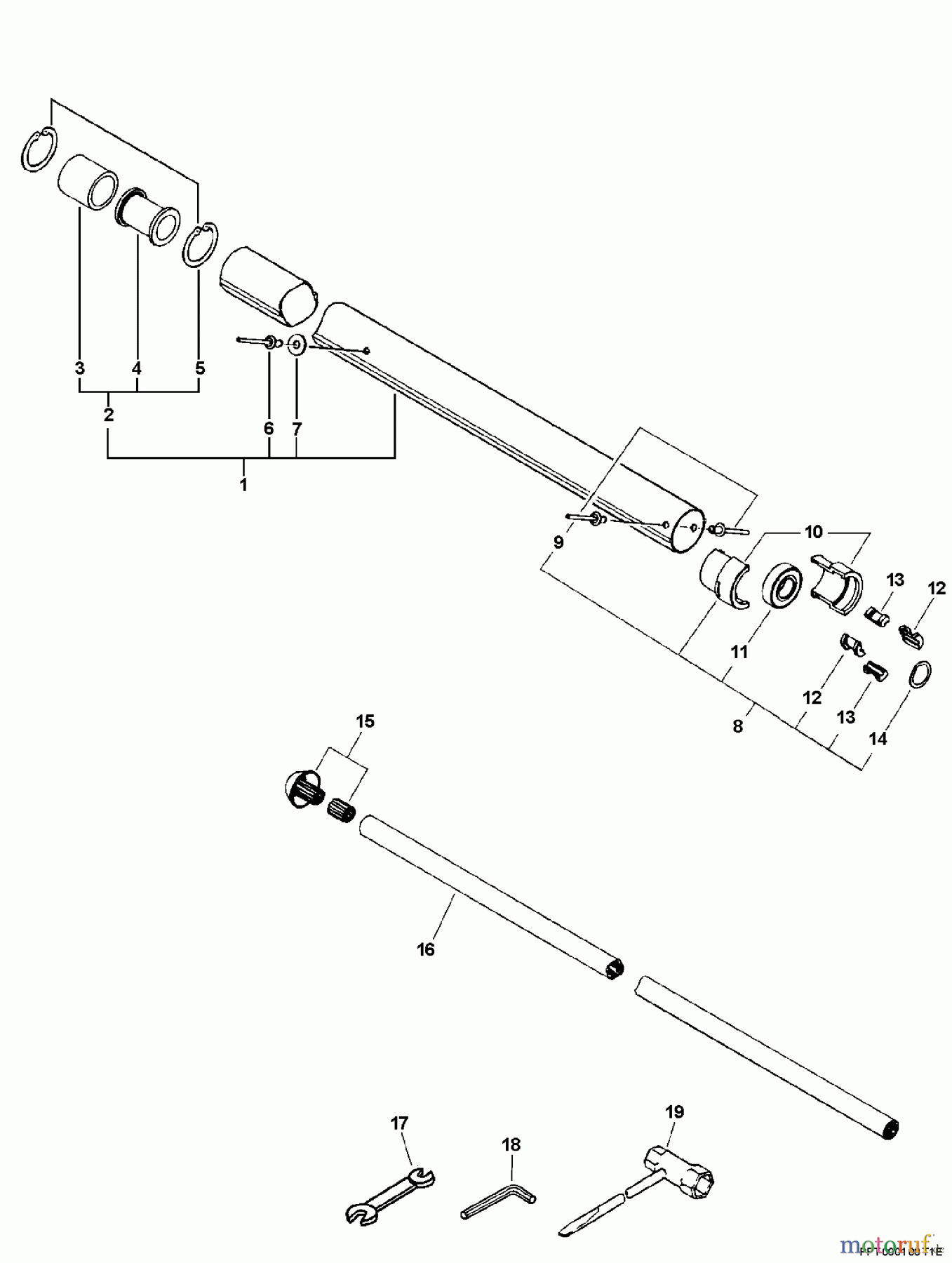  Echo Hochentaster PPT-2100 - Echo Pole Saw / Pruner (Type 1E) Upper Pipe, Upper Driveshaft, Tools