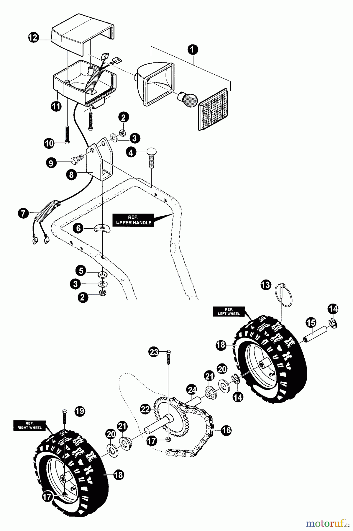  Echo Schneefräsen ST-1033E - Echo Snow Thrower Head Light Assembly, Wheels, Axle