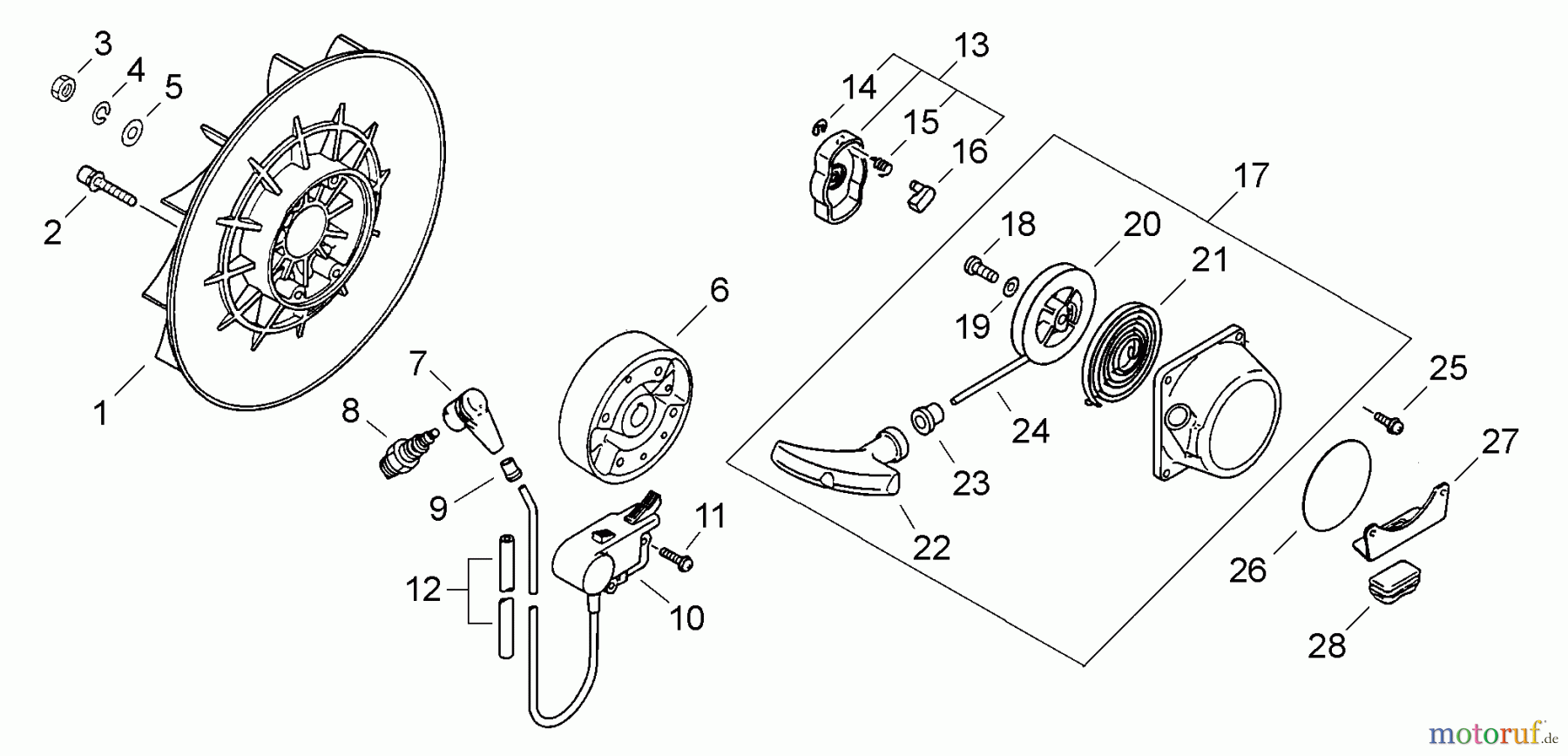  Echo Pflanzenschutzspritzen DM-4610 - Echo Duster/Mister, S/N: 35001001 - 35999999 Flywheel, Ignition Coil, Starter