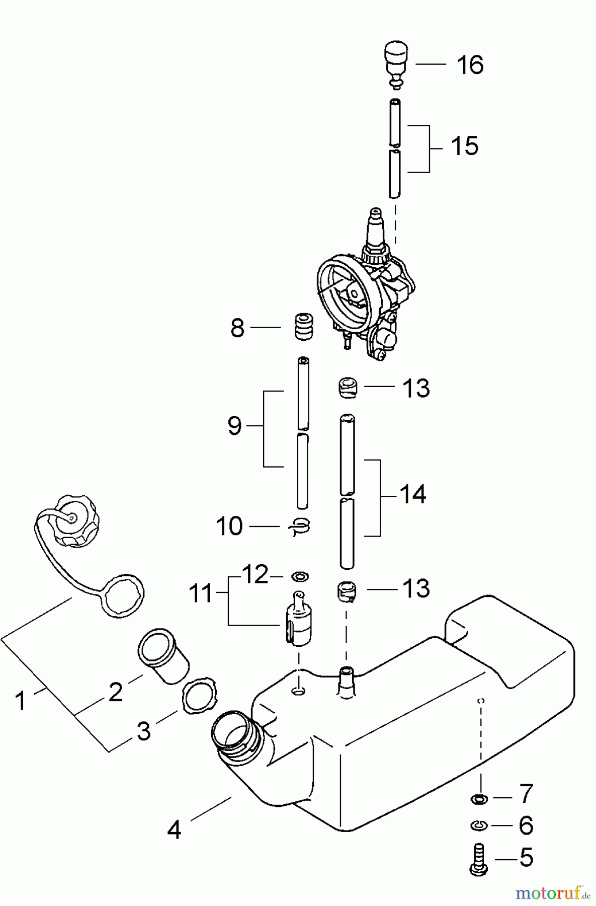  Echo Pflanzenschutzspritzen DM-4610 - Echo Duster/Mister, S/N: 35001001 - 35999999 Fuel System