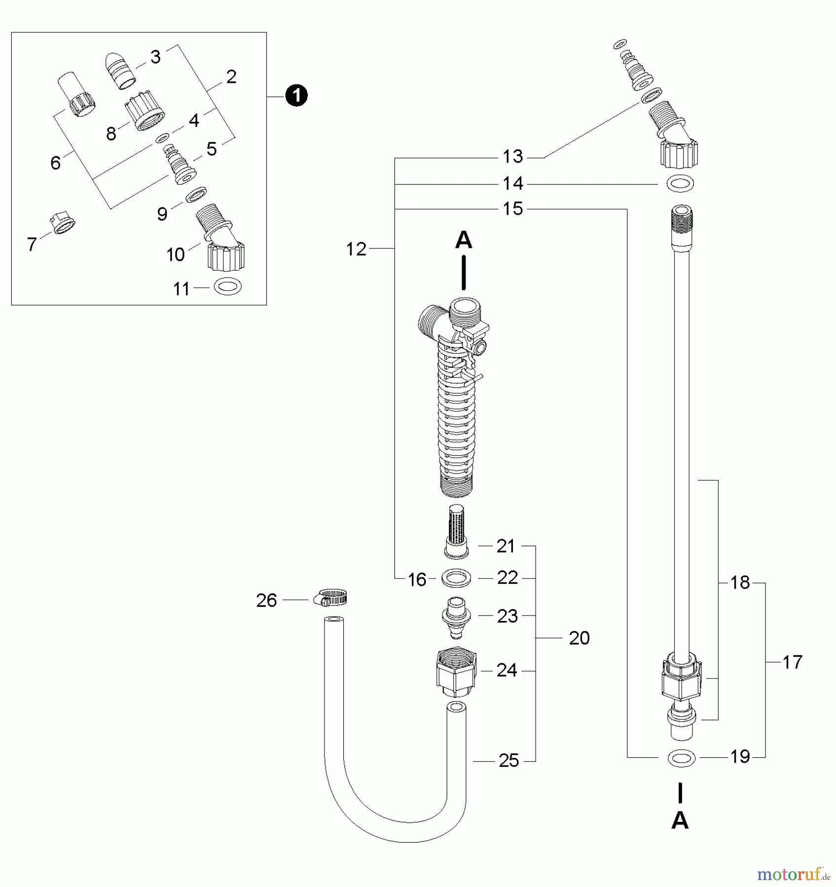 Echo Pflanzenschutzspritzen MS-40BP - Echo Manual Sprayer, Nozzles, Wand, Hose