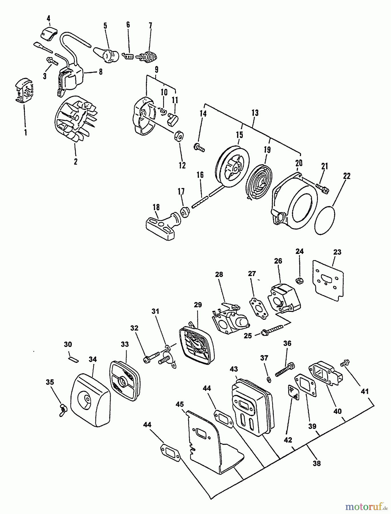 Echo Pflanzenschutzspritzen SHR-2100 - Echo Power Sprayer Exhaust, Ignition, Intake, Starter
