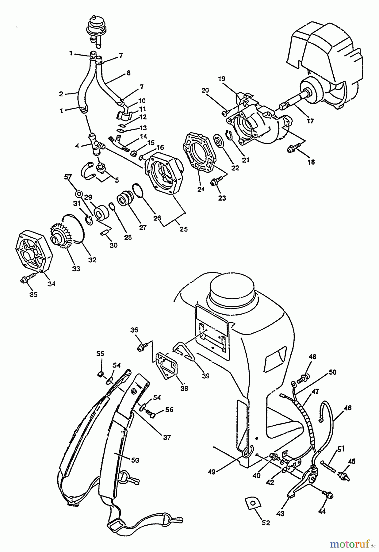 Echo SHR2100 Power Sprayer Pump Assy, Throttle, Harness Assy Pièces