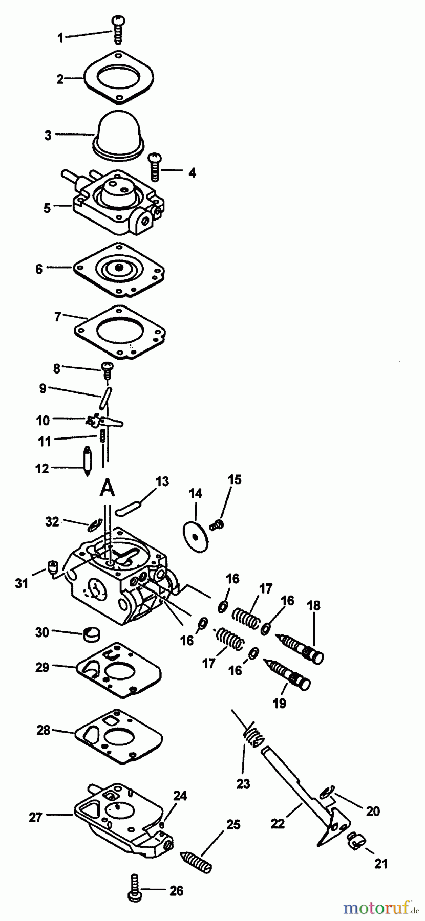 Echo Motorhacken / Kultivierer TC-2100 - Echo Tiller/Cultivator, S/N: 001001 - 999999 (Type 1) Carburetor -- C1U-K46 S/N: 011090 - 014146