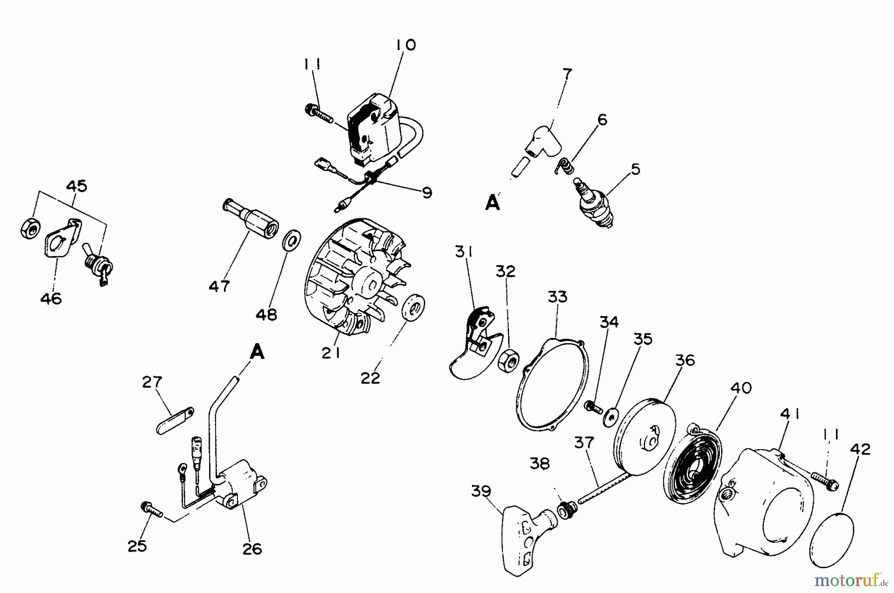 Echo Trimmer, Faden / Bürste GT-1000 - Echo String Trimmer Clutch, Ignition, Starter