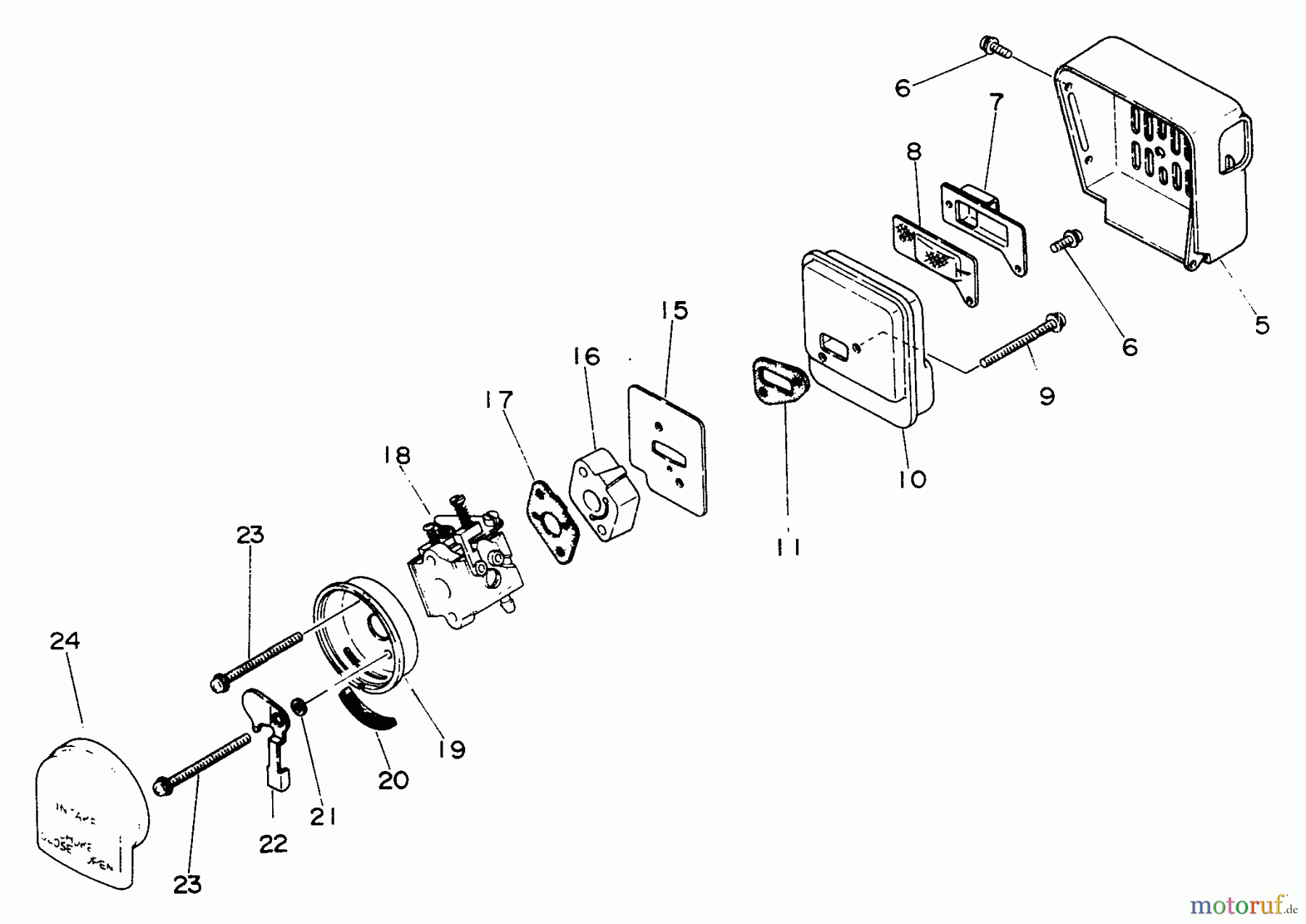 Echo Trimmer, Faden / Bürste GT-1000 - Echo String Trimmer Intake, Exhaust, Air Cleaner