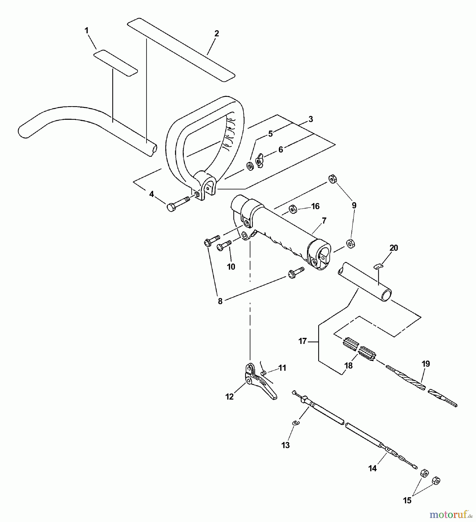  Echo Trimmer, Faden / Bürste GT-2000R - Echo String Trimmer (Type 1E) Main Pipe, Handles, Throttle, Driveshaft