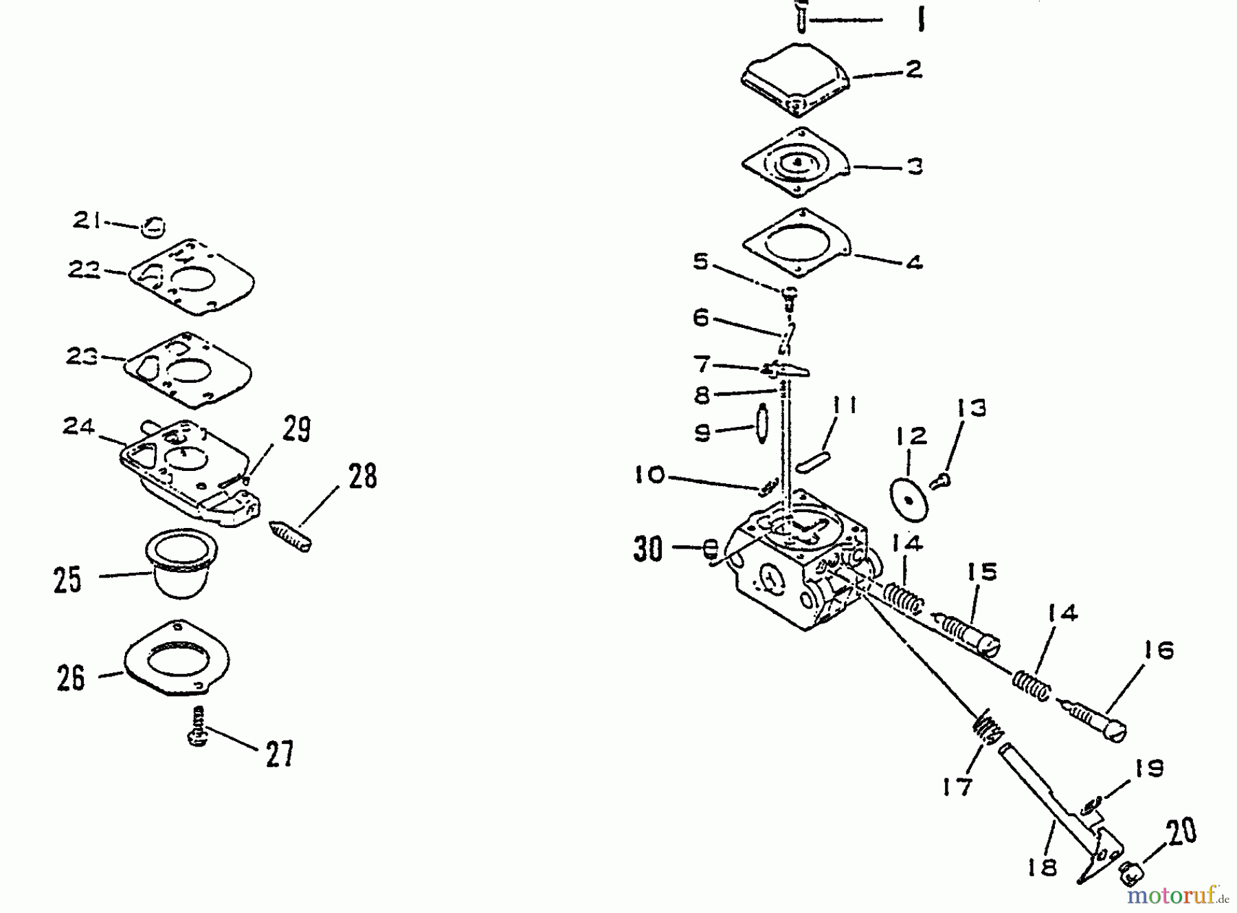 Echo Trimmer, Faden / Bürste GT-2103 - Echo String Trimmer, S/N:031001 - 999999 Carburetor
