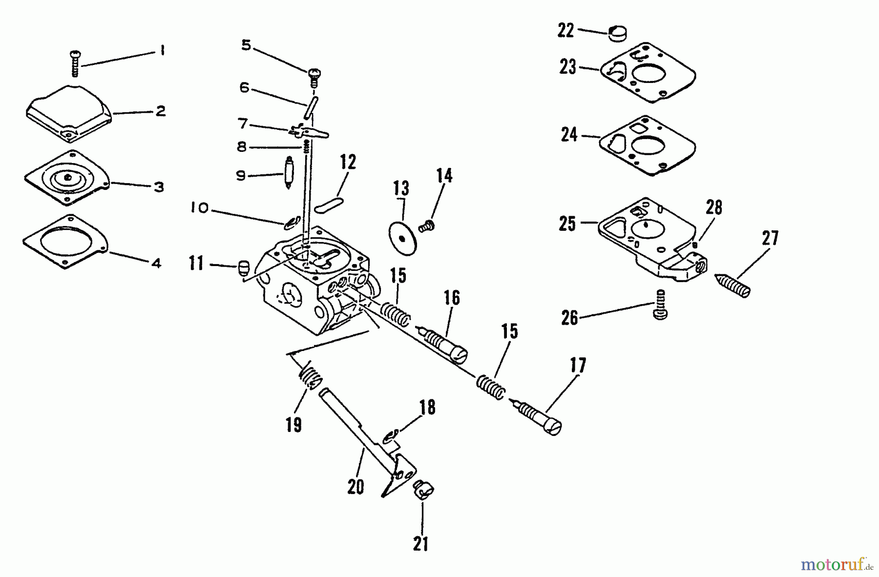 Echo Trimmer, Faden / Bürste SRM-1501 - Echo String Trimmer, S/N:0083387 - 0135000 Carburetor