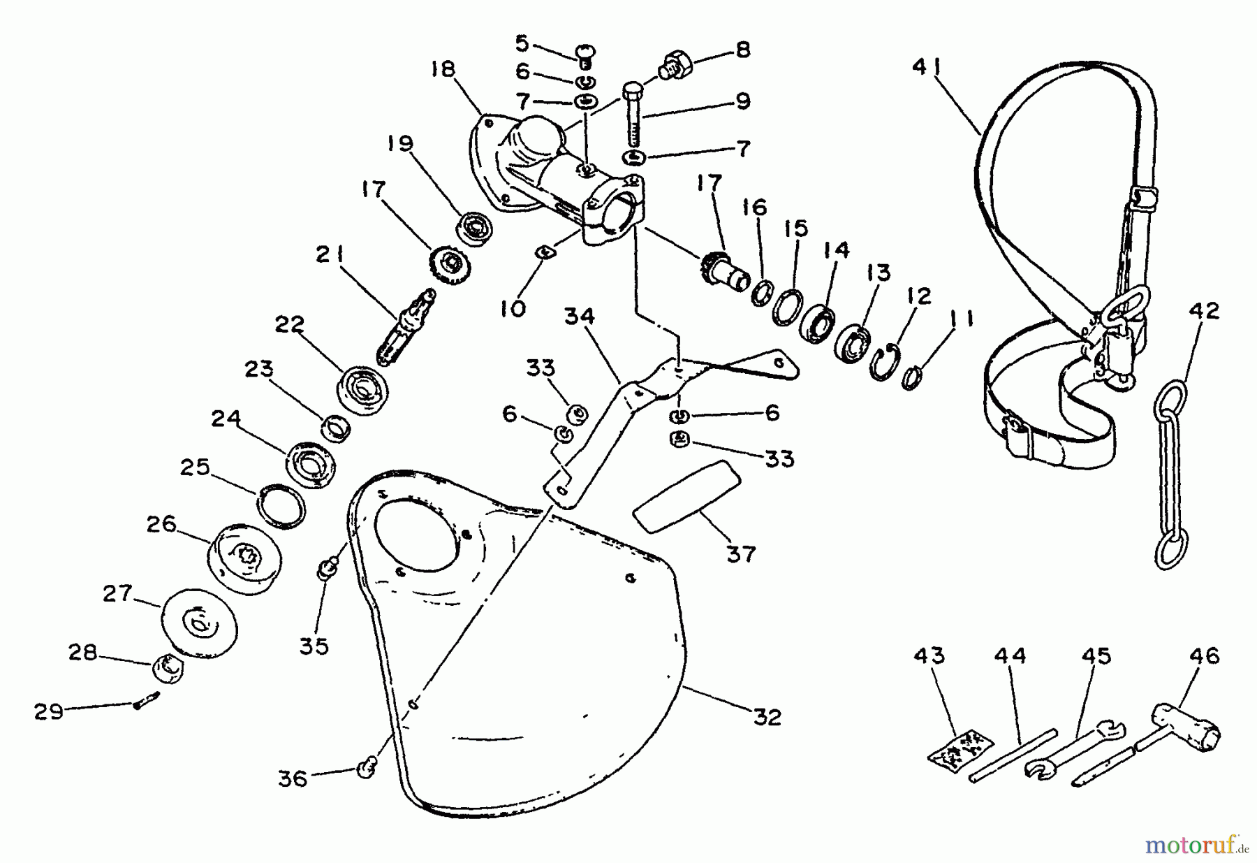  Echo Trimmer, Faden / Bürste SRM-200CE - Echo String Trimmer Shield, Gear Case, Harness, Tools
