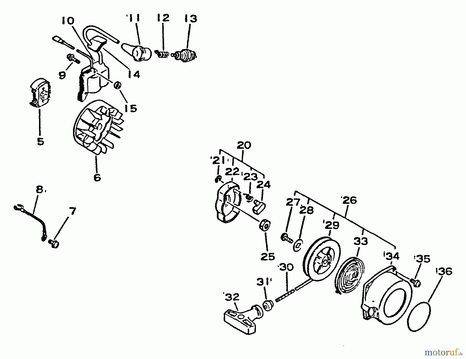 Echo Trimmer, Faden / Bürste SRM-2300 - Echo String Trimmer Clutch, Ignition, Starter