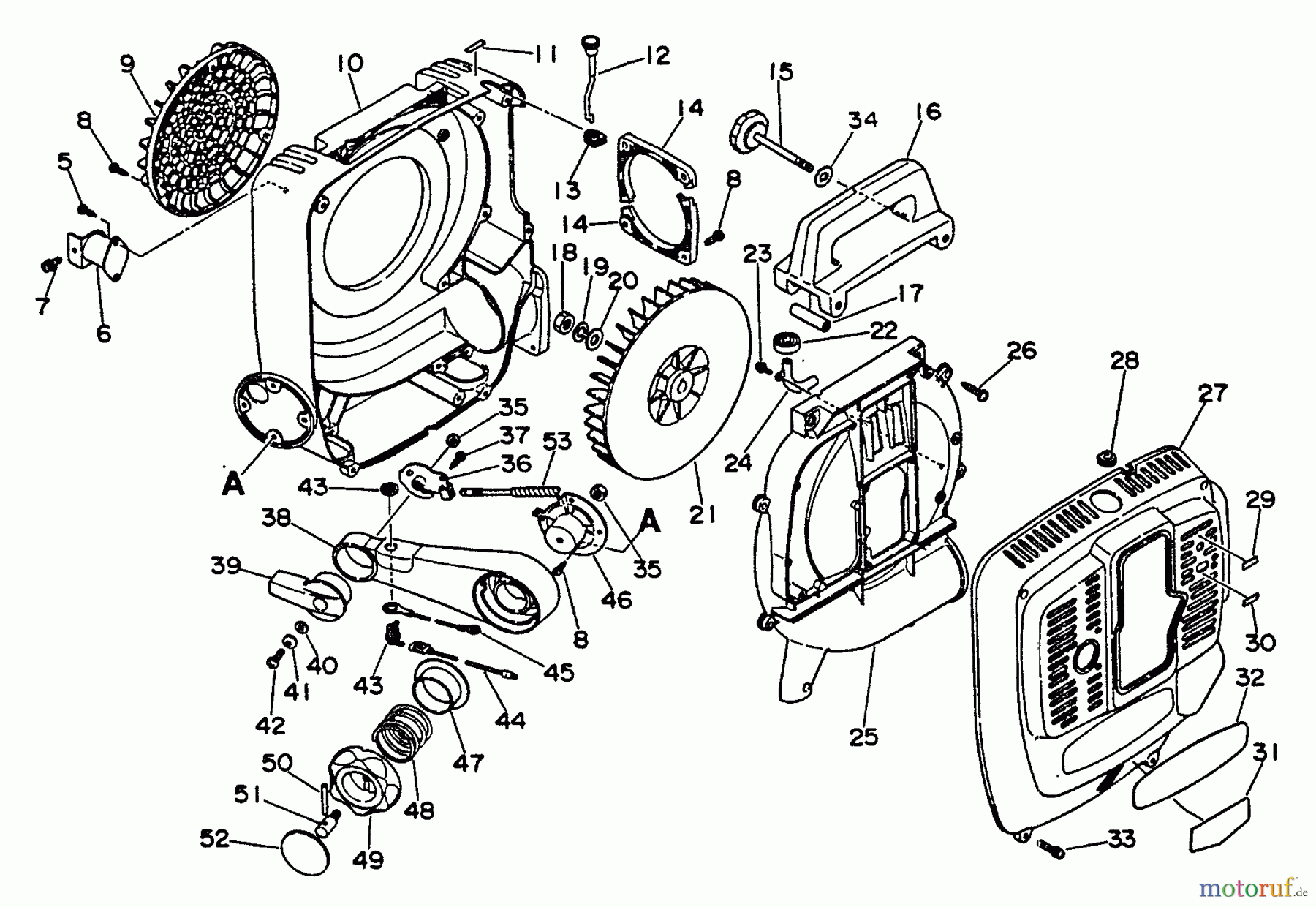  Echo Bläser / Sauger / Häcksler / Mulchgeräte	 PB-300E - Echo Back Pack Blower, S/N 0049617 - 9999999 Fan, Housings, Handle, Throttle