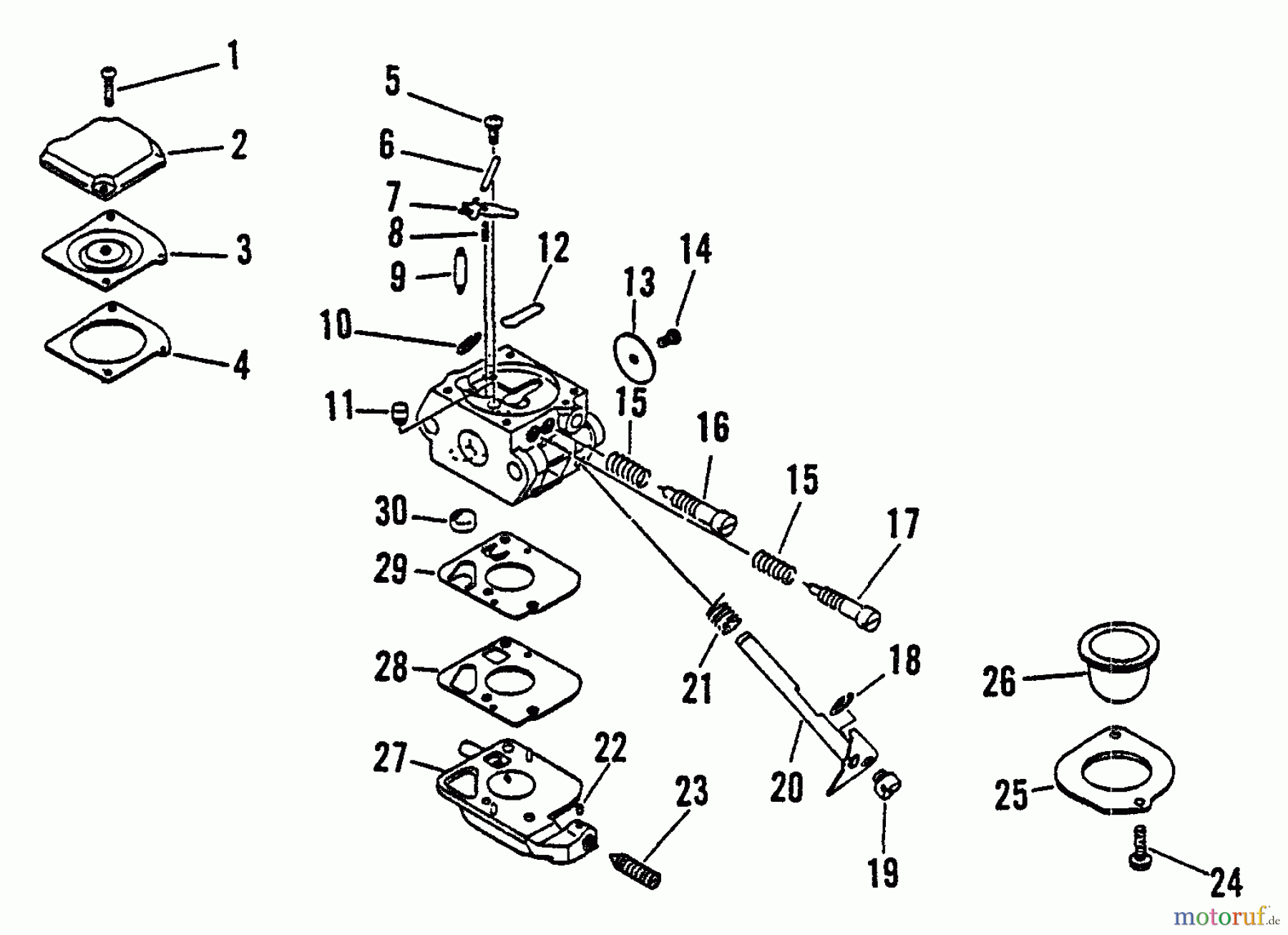 Echo Trimmer, Faden / Bürste SRM-3000 - Echo String Trimmer, S/N:034001 - 037500 Carburetor
