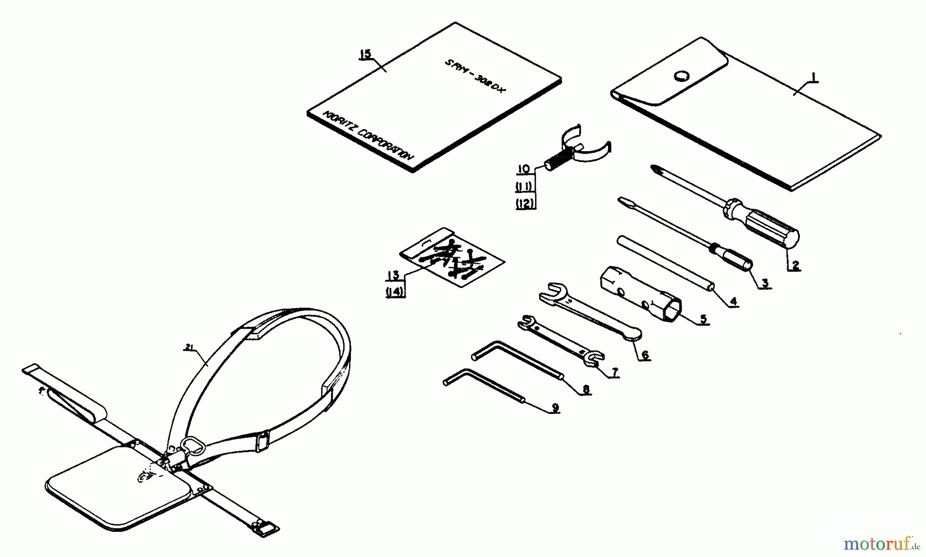  Echo Trimmer, Faden / Bürste SRM-302ADX - Echo String Trimmer Harness, Tools
