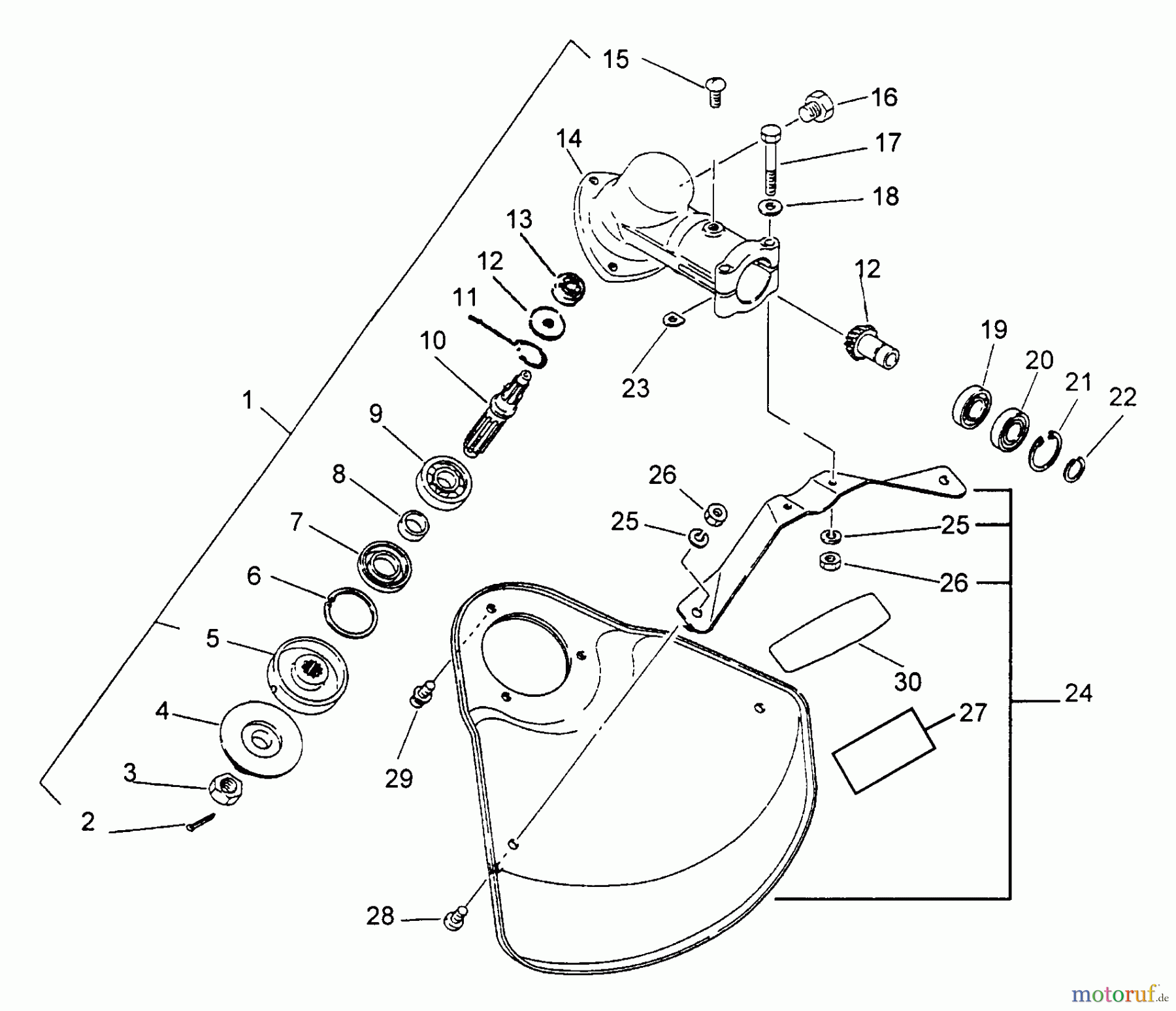  Echo Trimmer, Faden / Bürste SRM-3110 - Echo String Trimmer (Type 2E) Gear Case, Shield
