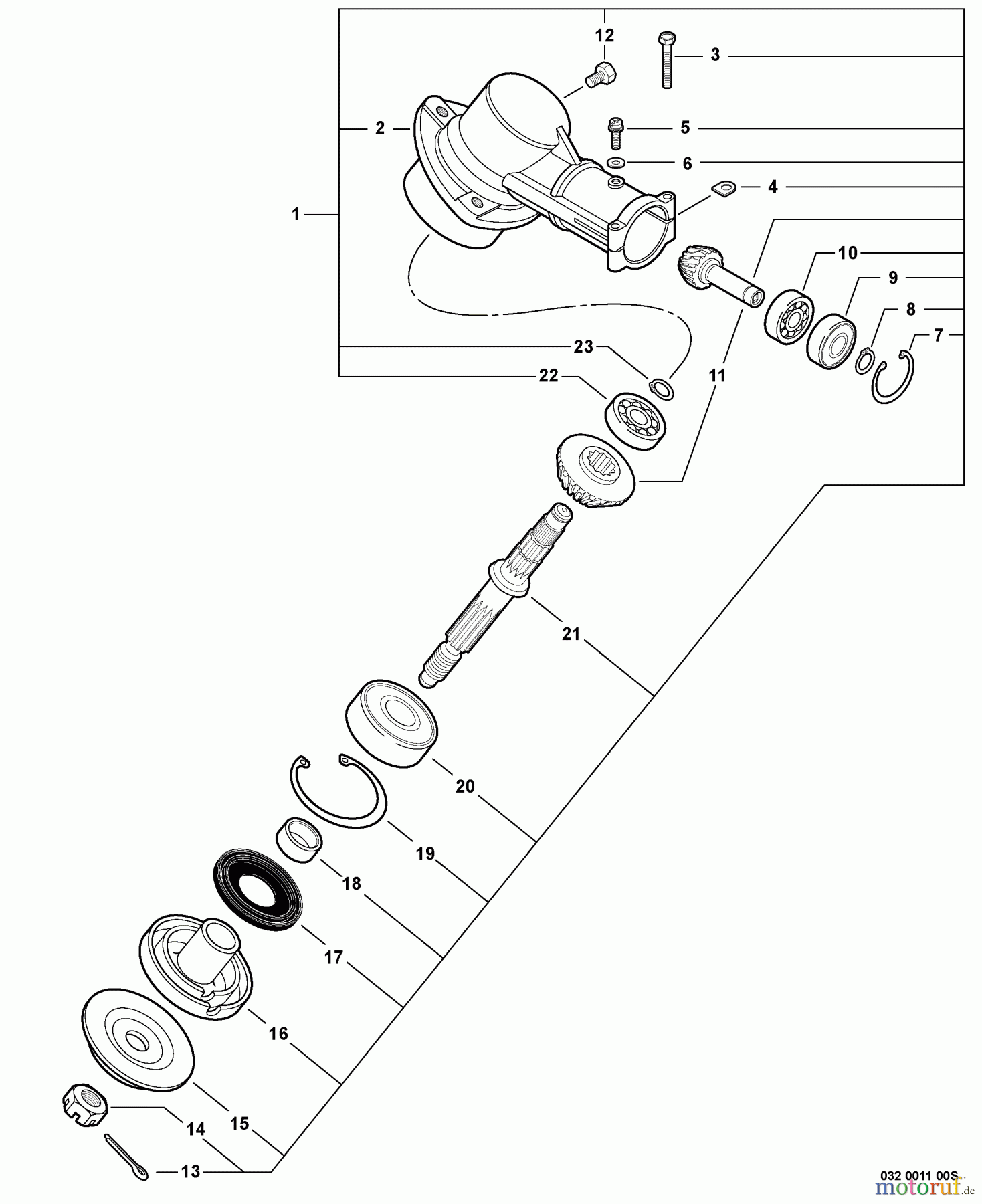  Echo Trimmer, Faden / Bürste SRM-311S - Echo String Trimmer, S/N:09001001 - 09999999 Gear Case