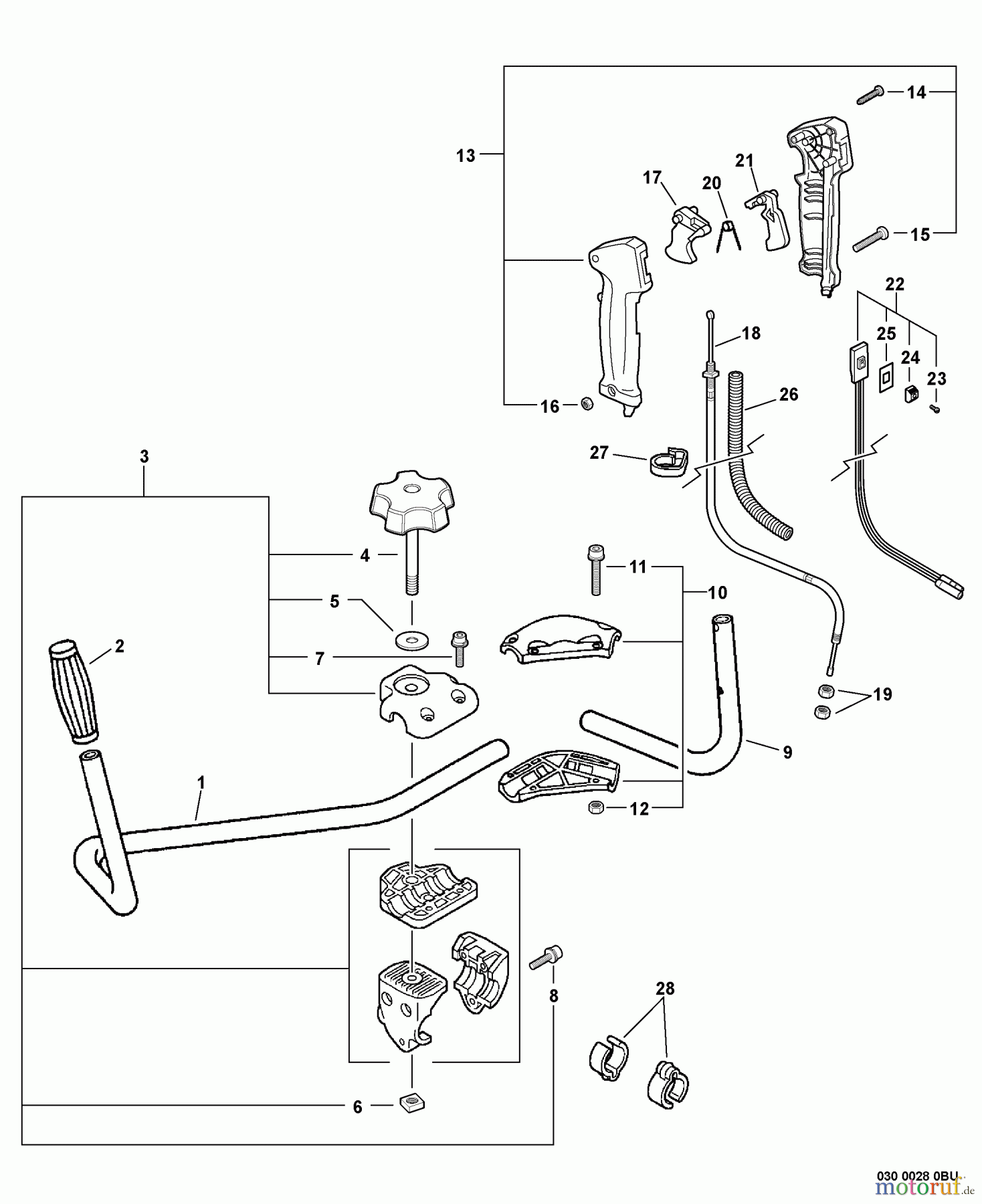  Echo Trimmer, Faden / Bürste SRM-400U - Echo String Trimmer/Brush Cutter, S/N:S04703004774 - S0470399999 Handles, Throttle Control