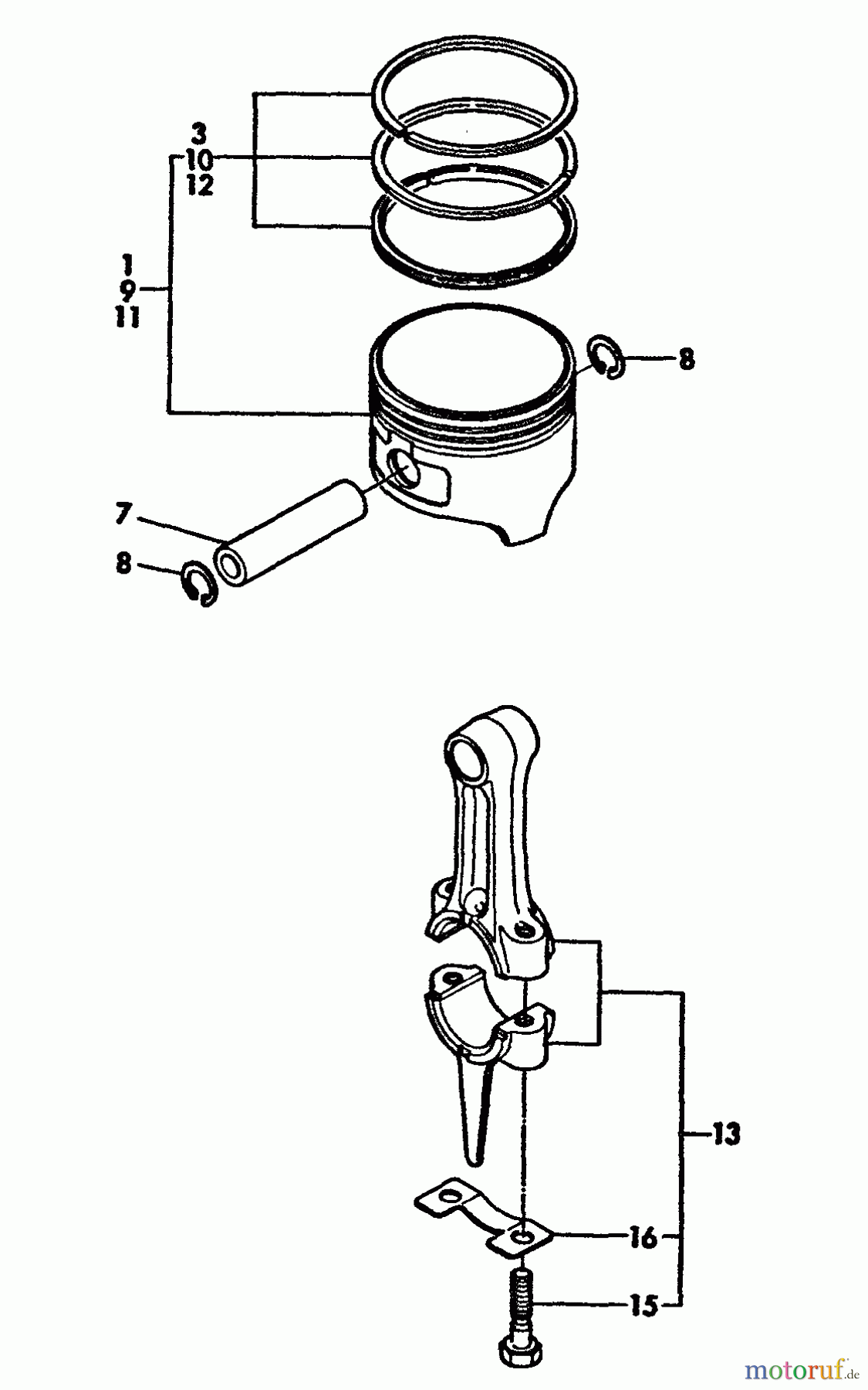 Echo Wasserpumpen WP-2000 - Echo Water Pump, S/N: A0000 - A1009 Connecting Rod, Piston