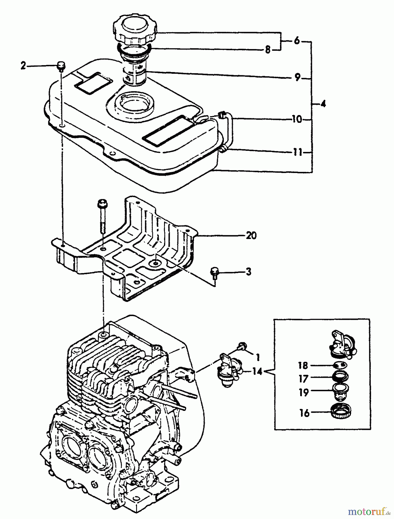 Echo Wasserpumpen WP-3000 - Echo Water Pump, S/N: F0000 - F7298 FUEL TANK