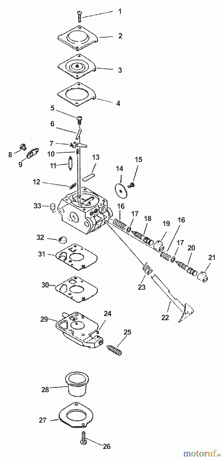  Echo Bläser / Sauger / Häcksler / Mulchgeräte	 ES-2100 - Echo Shredder/Vacuum (Type 1E) Carburetor