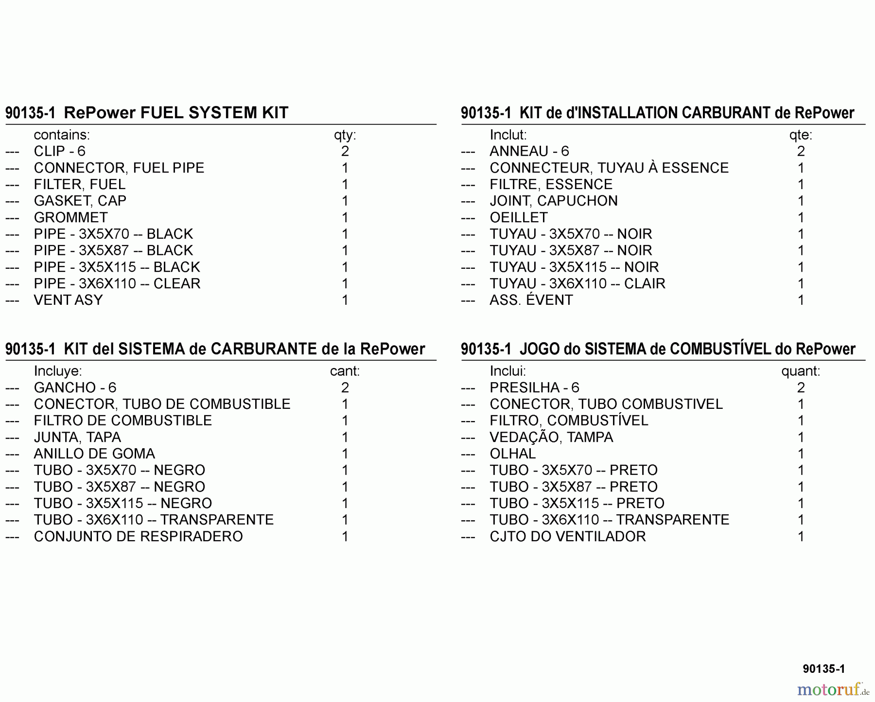 Echo Heckenscheren HC-150 - Echo Hedge Trimmer, S/N: S69811001001 - S69811999999 90135-1 RePower FUEL SYSTEM KIT