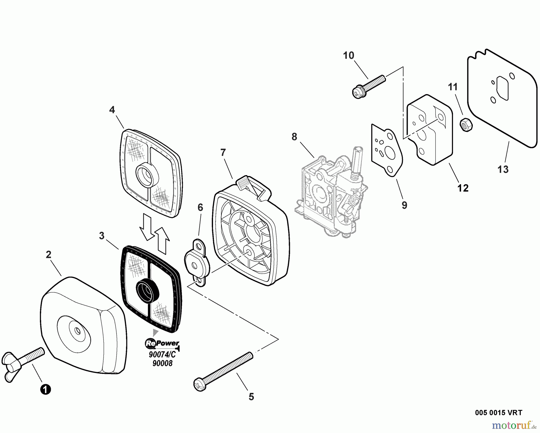  Echo Heckenscheren HC-150i - Echo Hedge Trimmer, S/N: S76312001001 - S76312999999 Intake