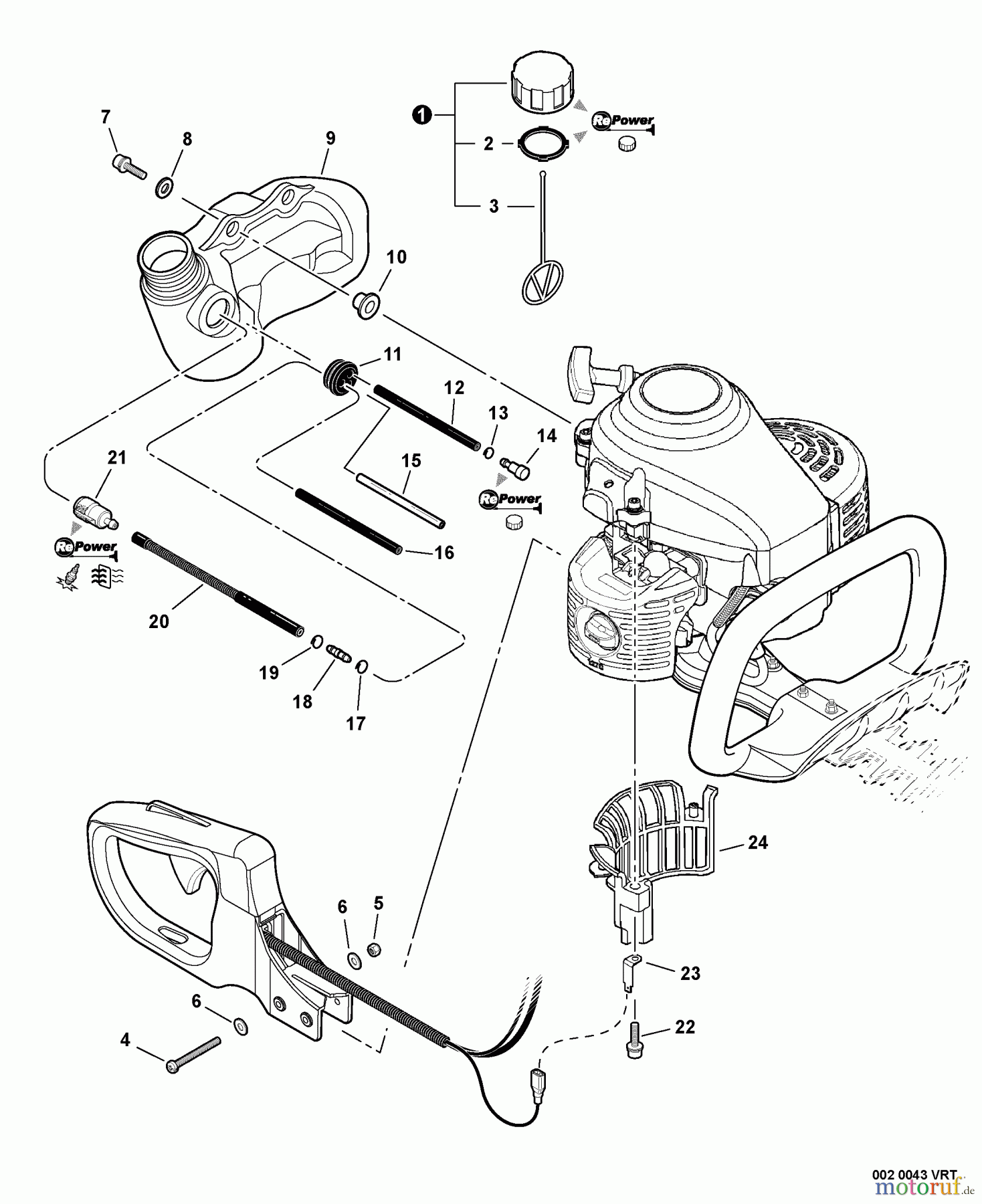 Echo Heckenscheren HC-155 - Echo Hedge Trimmer, S/N: S76212001001 - S76212999999 Fuel System, Debris Guard S/N: S76212001001 - S76212015340