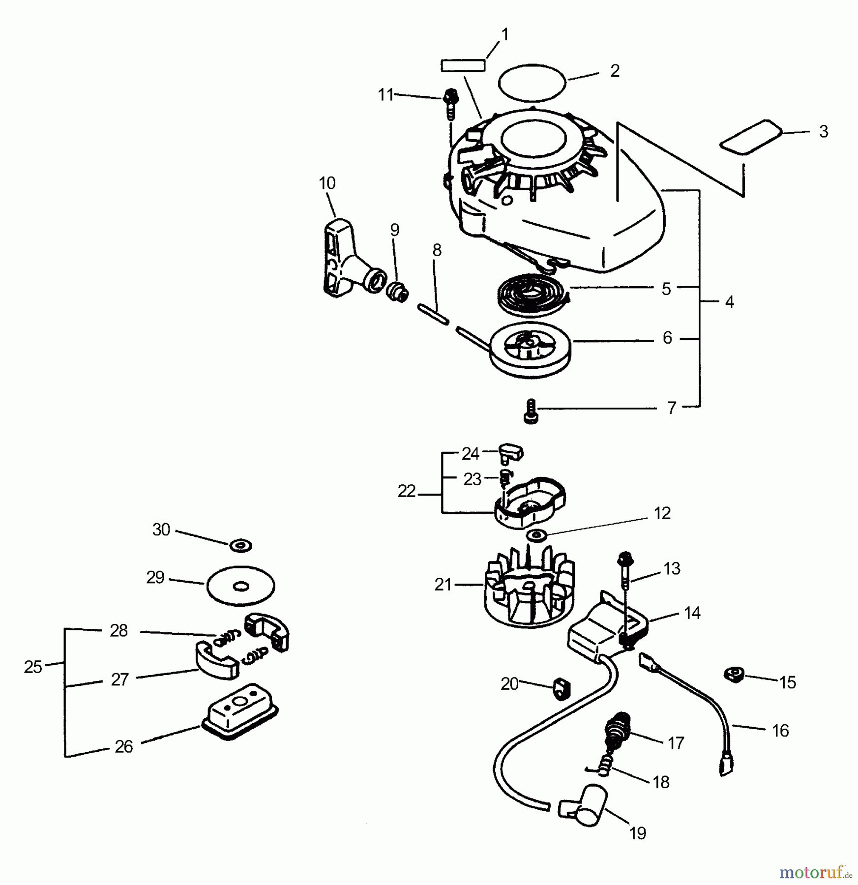  Echo Heckenscheren HCR-1500 - Echo Hedge Trimmer (Type 1E) Clutch, Ignition, Starter