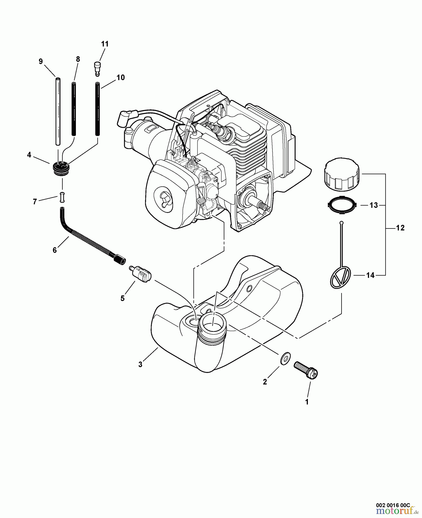  Echo Heckenscheren SHC-211 - Echo Shaft Hedge Trimmer, S/N: 02001001 - 02999999 Fuel System