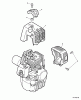 Echo SHC-260 - Shaft Hedge Trimmer, S/N: S77612001001 - S77612999999 Pièces détachées Engine Cover, Exhaust Cover