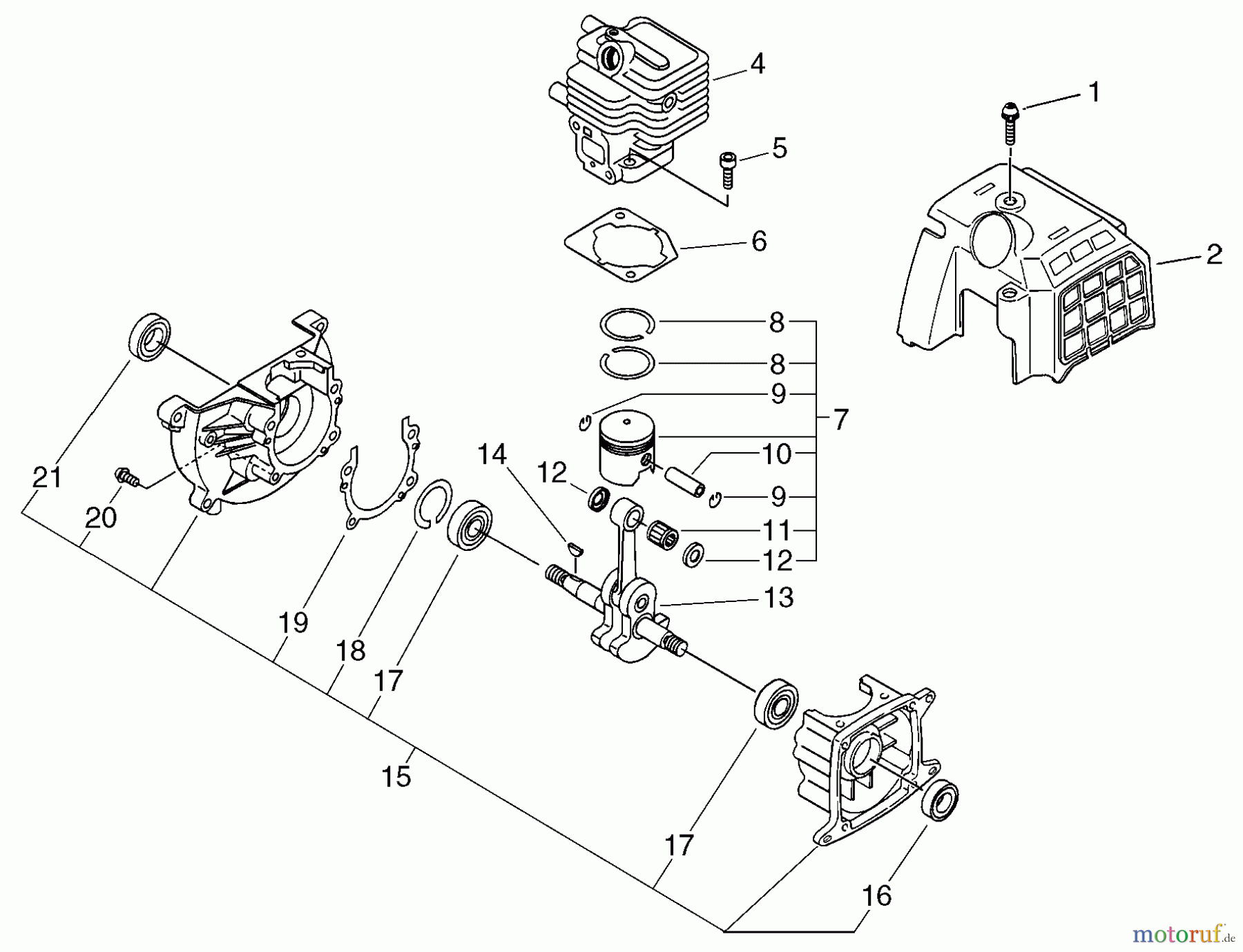  Echo Heckenscheren SHP-800 - Echo Shaft Hedge Trimmer, Crankcase, Cylinder, Piston