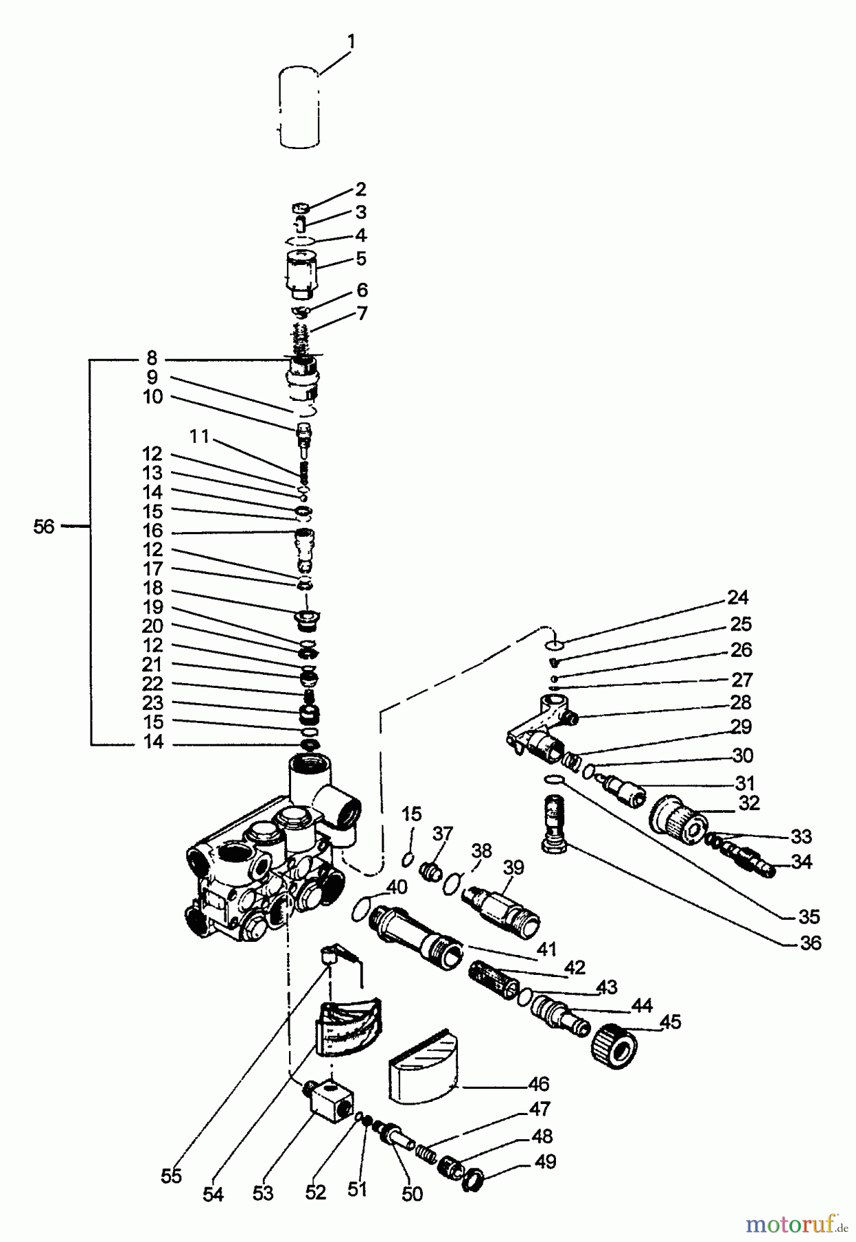  Echo Hochdruckreiniger HPP-1890 - Echo Pressure Washer (1991 Models) Manifold, Unloader, Inlet, Pressure Gauge, Injector