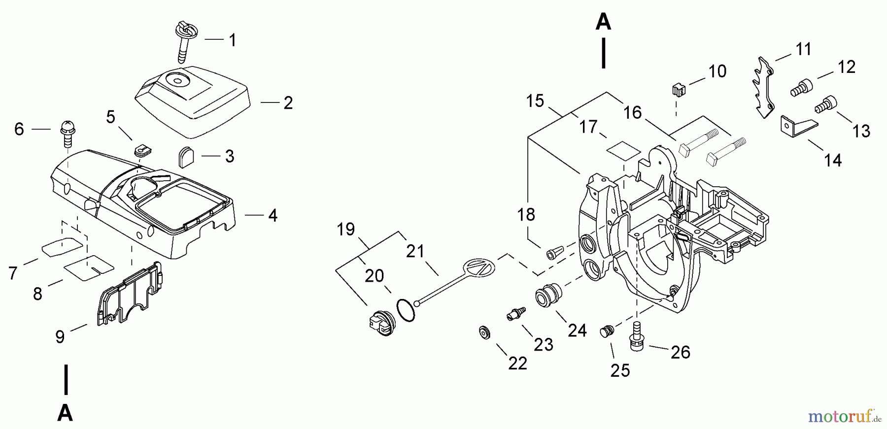 Echo Sägen, Kettensägen CS-420ES - Echo Chainsaw, S/N: 20001001 - 20999999 Engine Cover