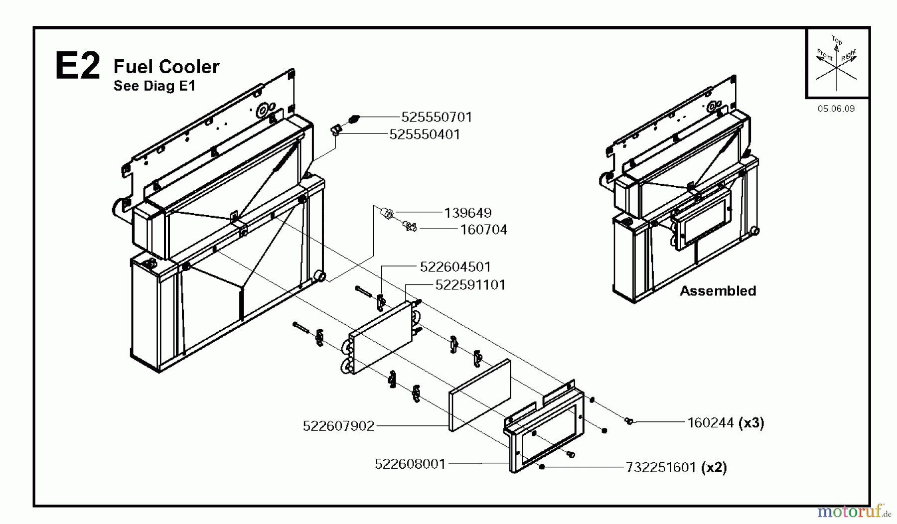  Trennschneider, Floor FS6600 JD T3, 2009-20 Fuel Cooler