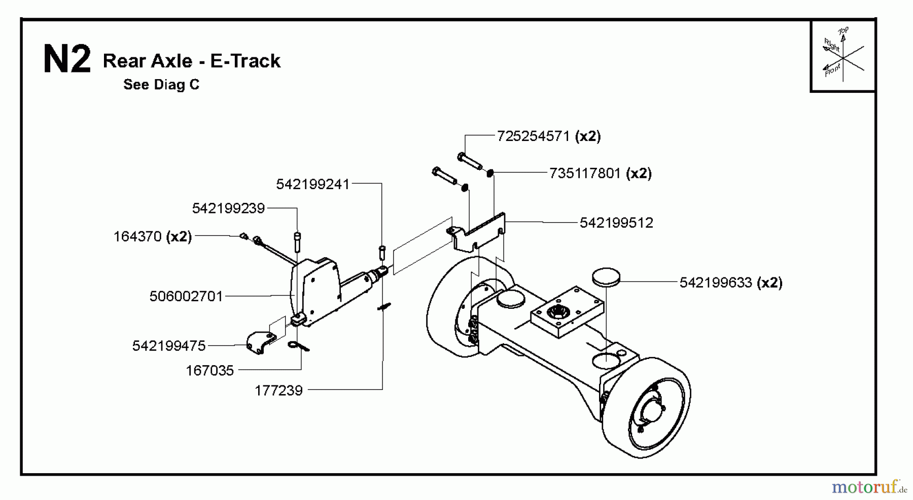 Trennschneider, Floor FS6800 YAN T3, 2009-10 Rear Axle - E-Track
