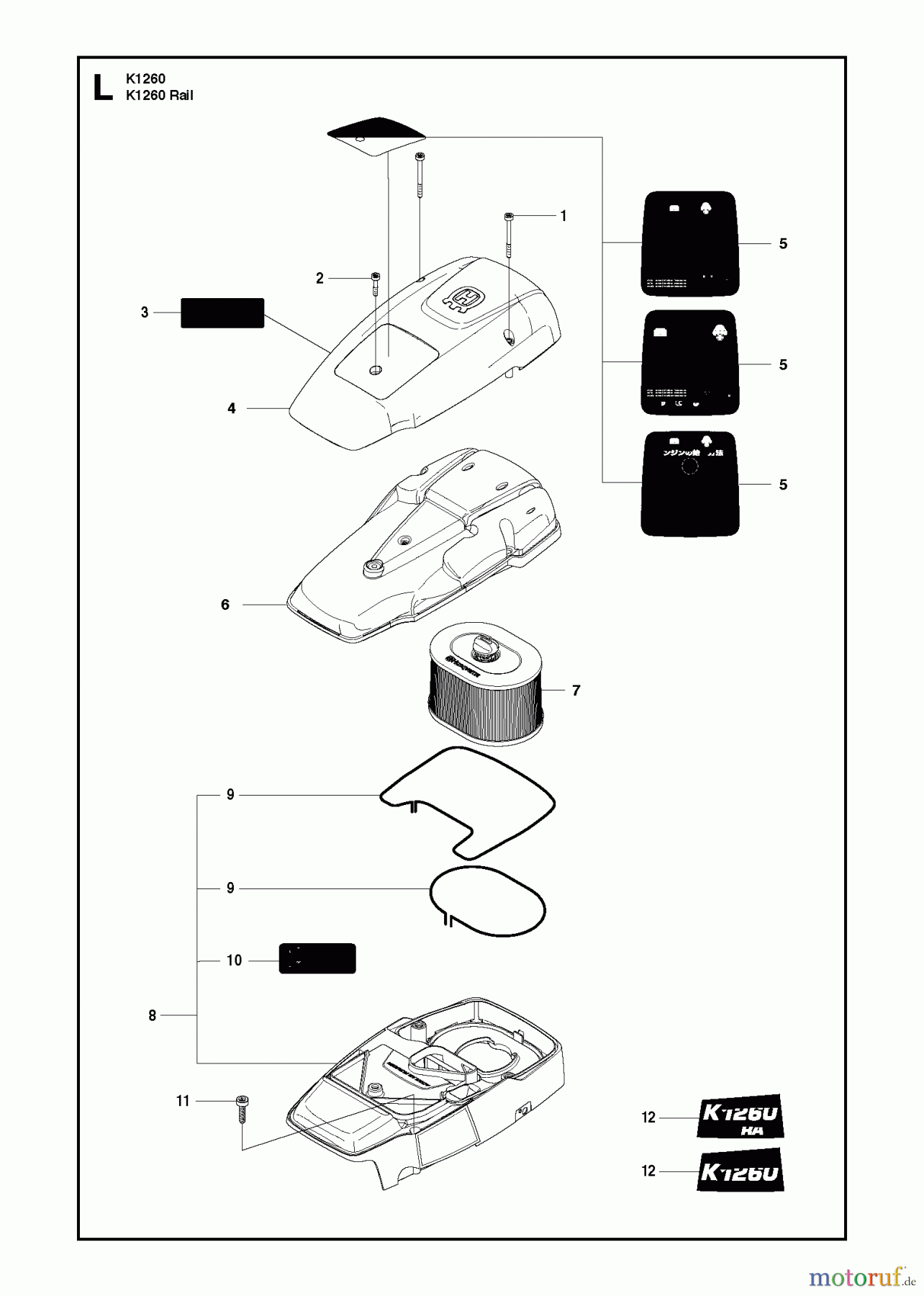  Trennschneider, Cut-Off K1260, 2010-10 AIR FILTER