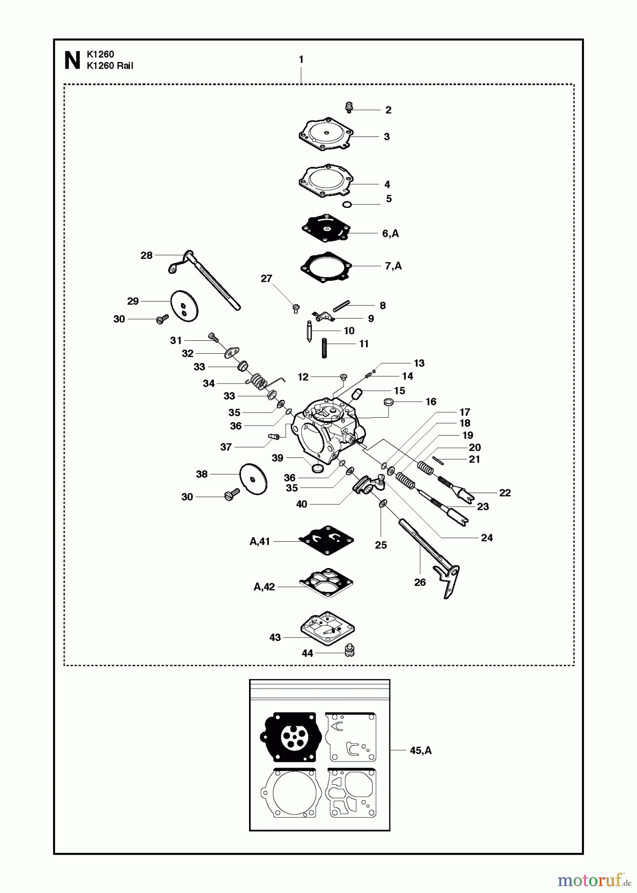  Trennschneider, Cut-Off K1260 Rail, 2010-10 CARBURETOR DETAILS