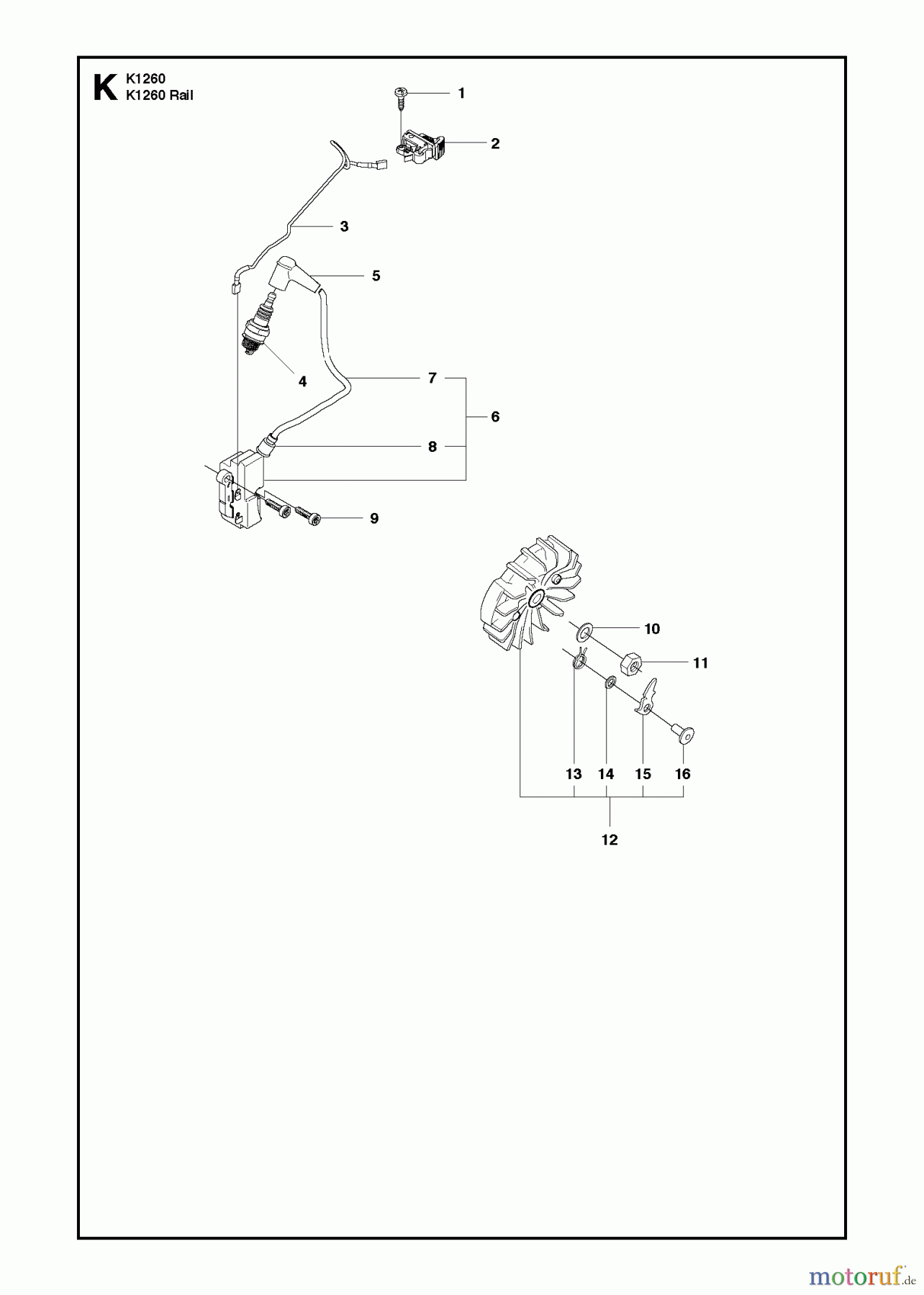  Trennschneider, Cut-Off K1260, 2010-10 IGNITION SYSTEM