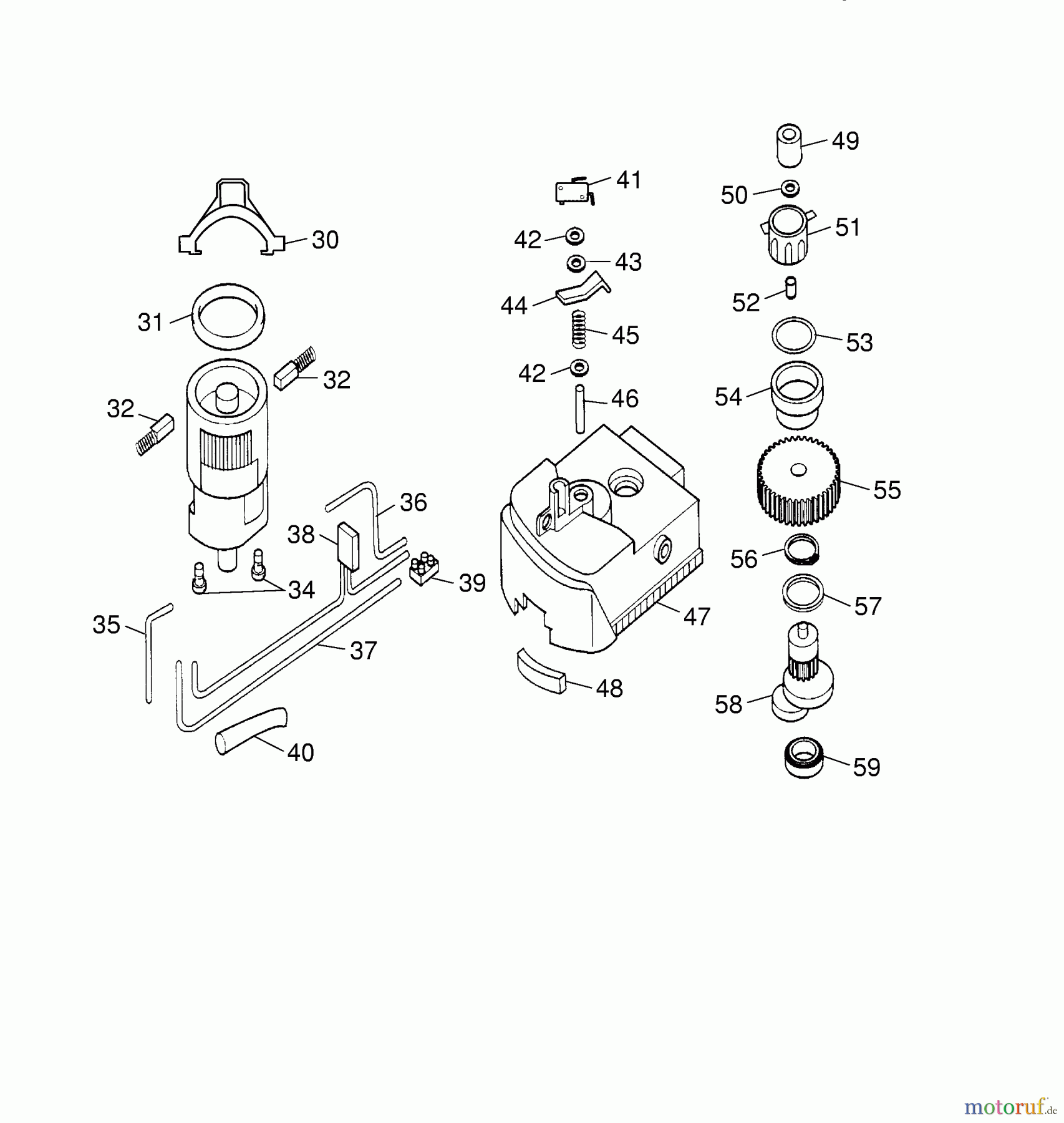  Wolf-Garten Tailles haie HS 54 E 7491000  (2004) Moteur électrique, Bobine de fil