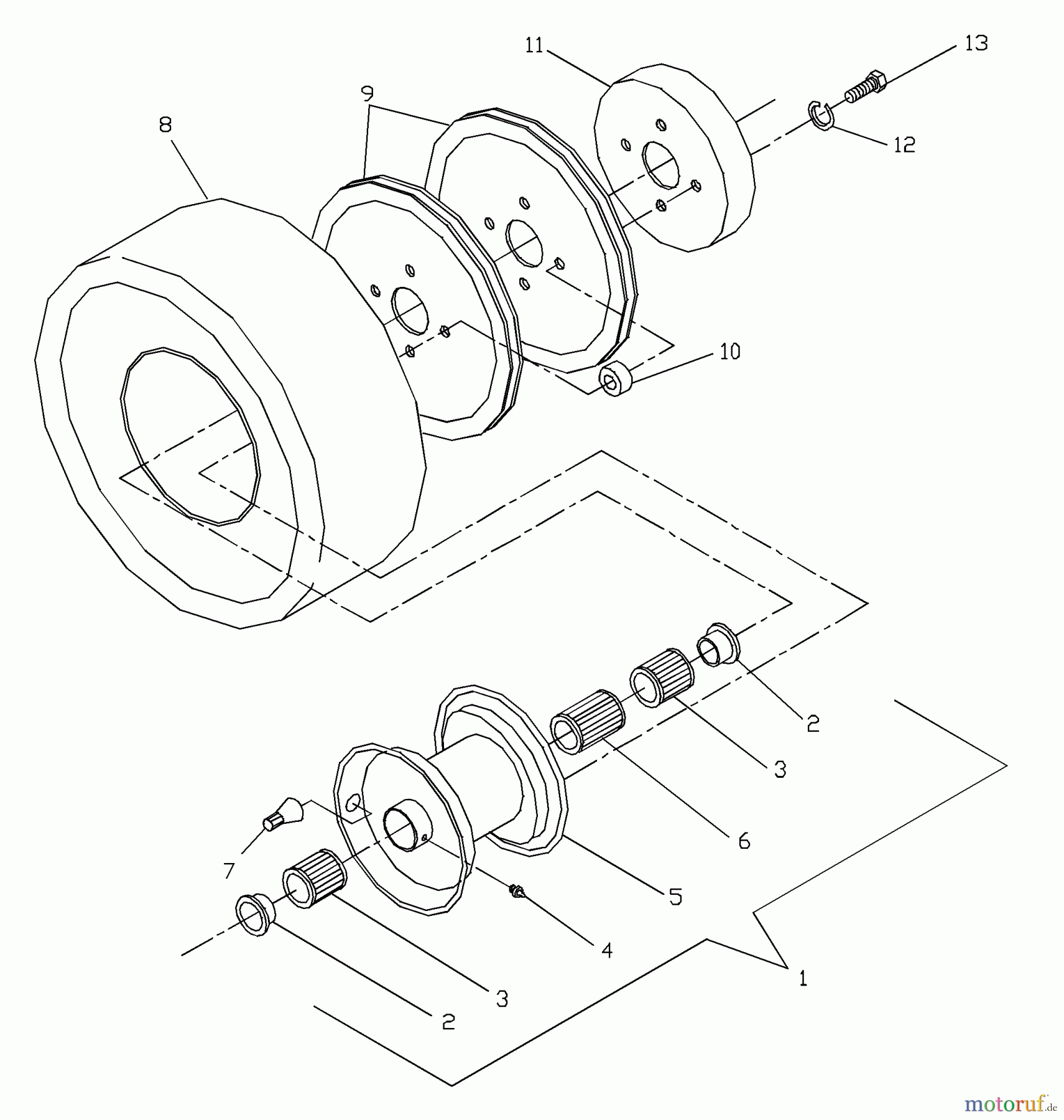  Husqvarna Rasenmäher für Großflächen W 3613A (968999108) - Husqvarna Wide-Area Walk-Behind Mower (2000-02 to 2001-01) Traction Wheel Assembly