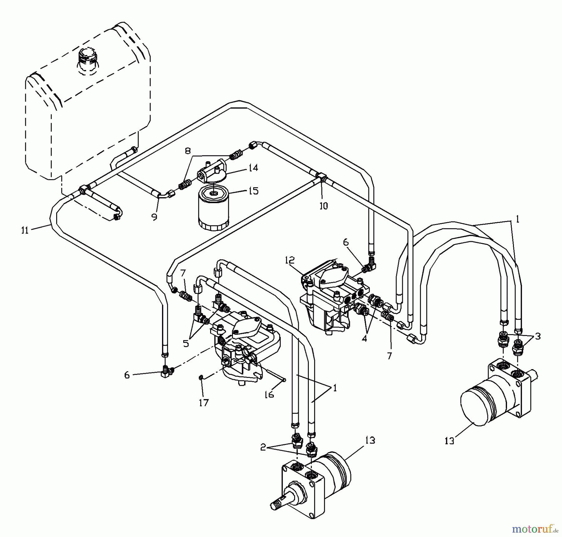  Husqvarna Rasenmäher für Großflächen WH 4817A (968999106) - Husqvarna Wide-Area Walk-Behind Mower (2001-02 & After) Hydraulic Assembly