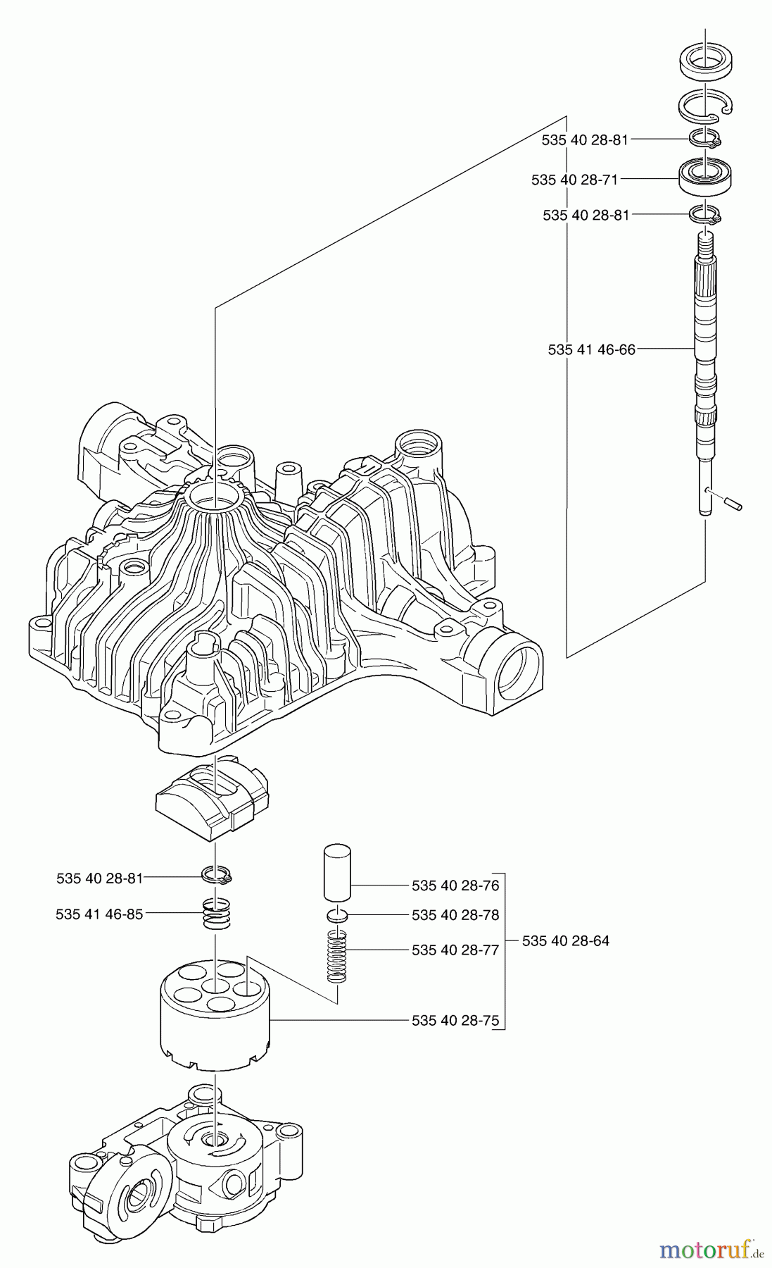  Husqvarna Motoren K 66 - Tuff Torq Transmission (2002-06 & After) Pump Shaft