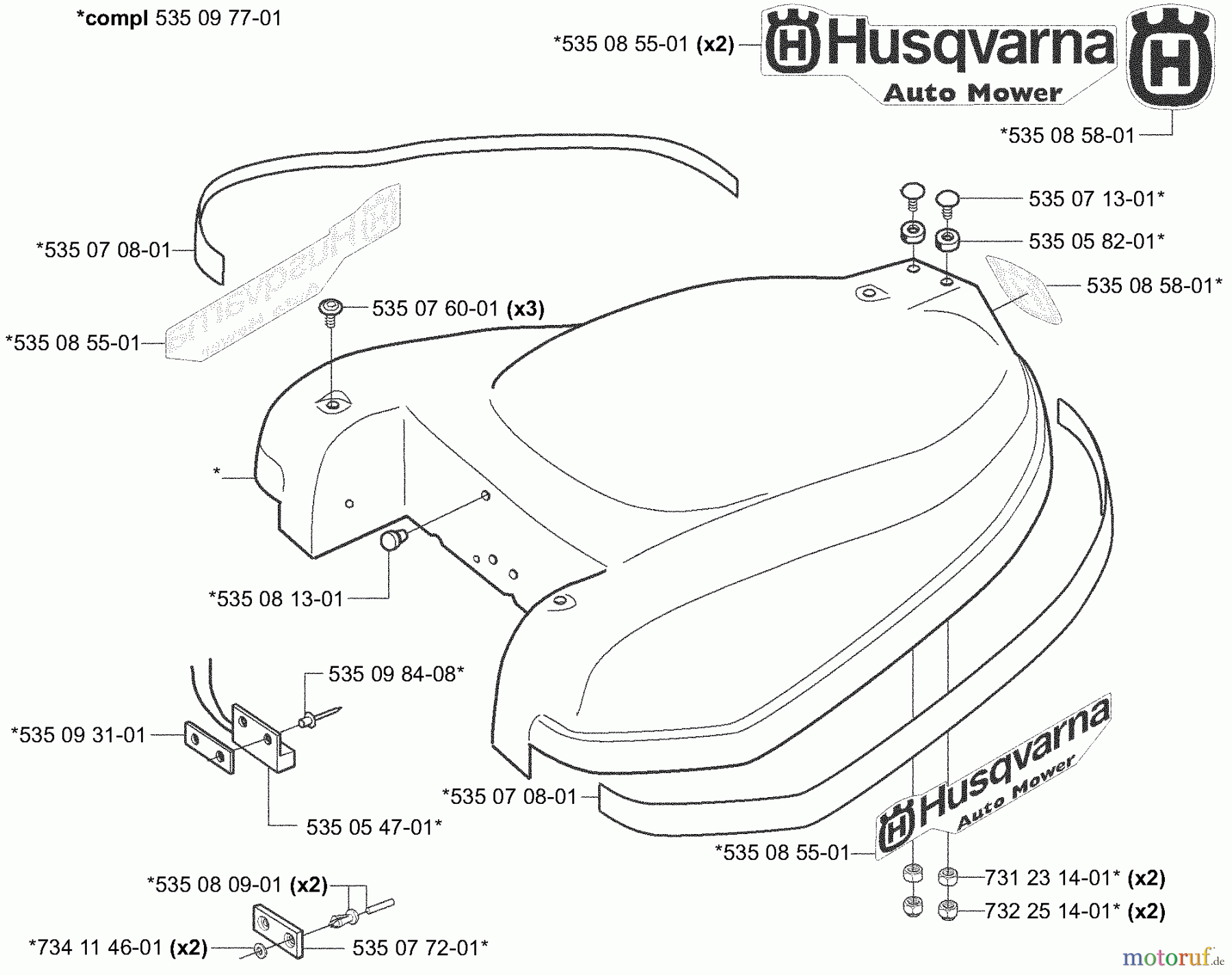  Husqvarna Automower, Mähroboter 953528302 - Husqvarna Auto Mower (2003-04 & After) Body Assembly