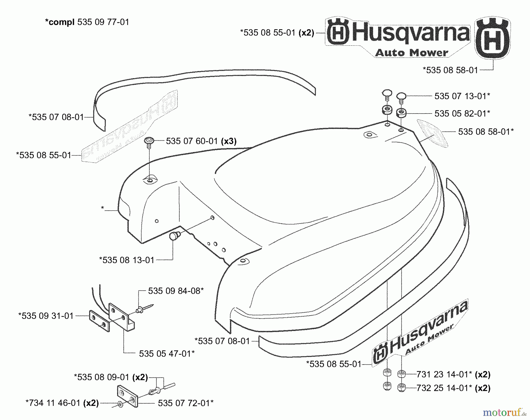  Husqvarna Automower, Mähroboter 953532201 - Husqvarna Auto Mower (2003-04 & After) Body Assembly