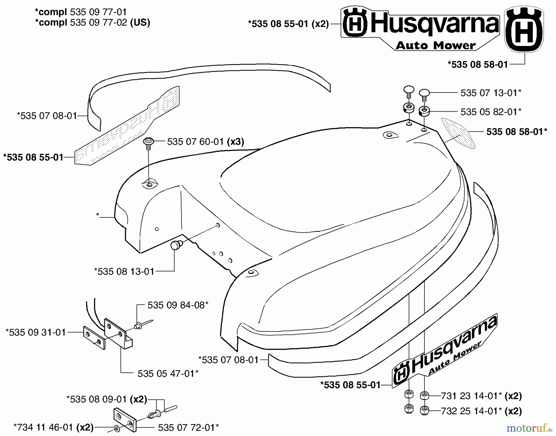  Husqvarna Automower, Mähroboter Husqvarna Auto Mower (2002-02 to 2002-12) Body Assy.