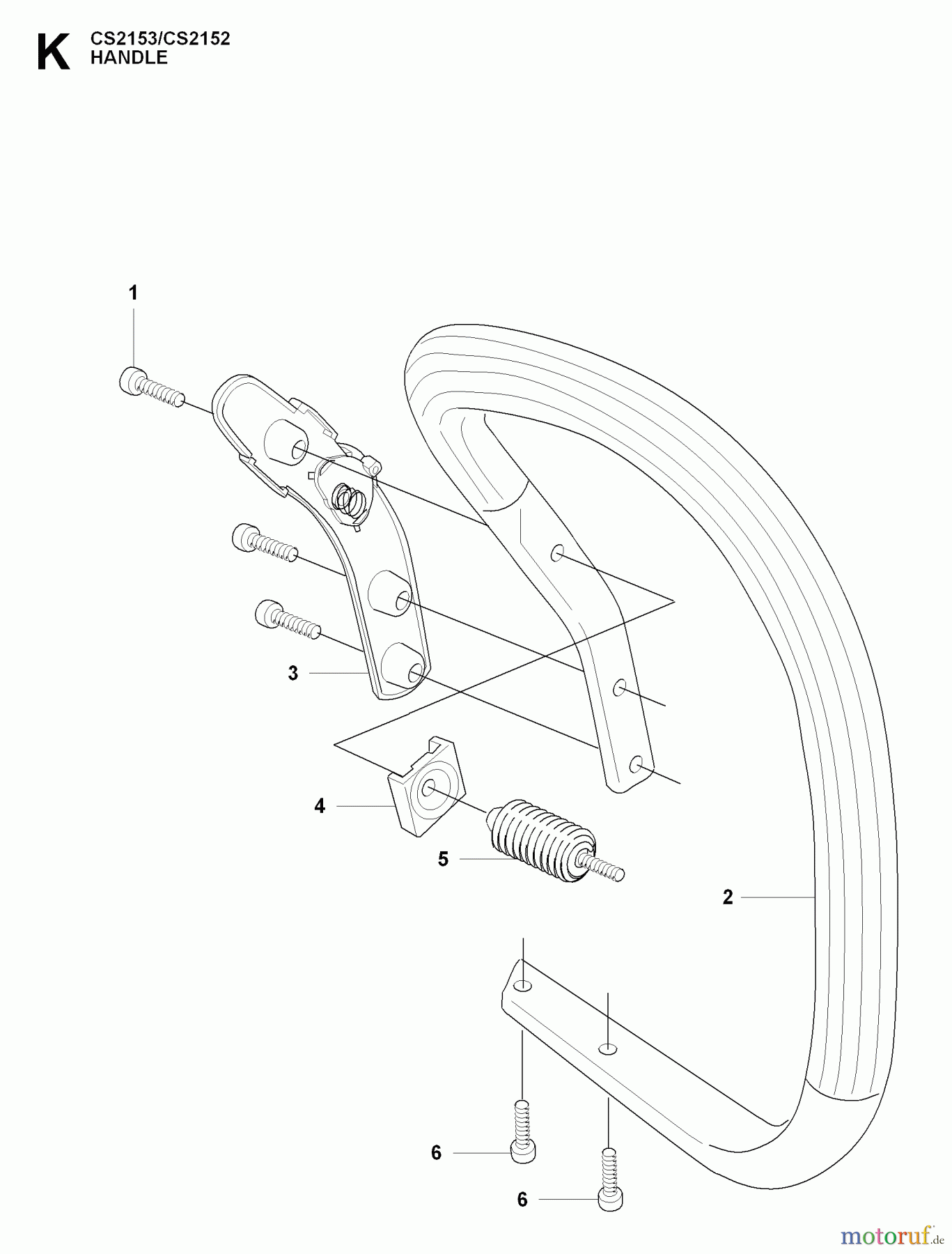 Jonsered Motorsägen CS2152 - Jonsered Chainsaw (2009-02) HANDLE