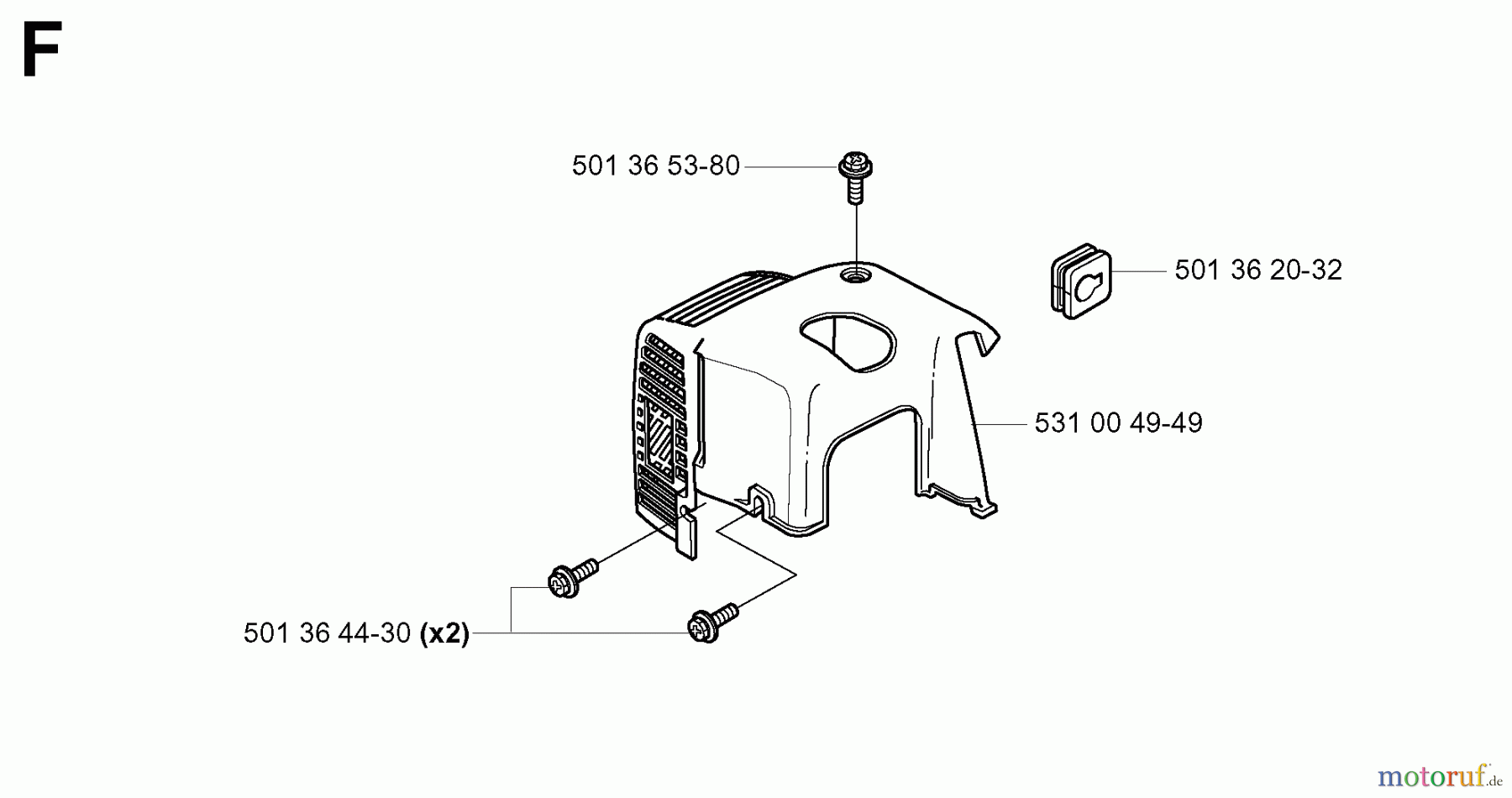 Jonsered Heckenscheren HT2130 - Jonsered Hedge Trimmer (2000-03) CYLINDER COVER