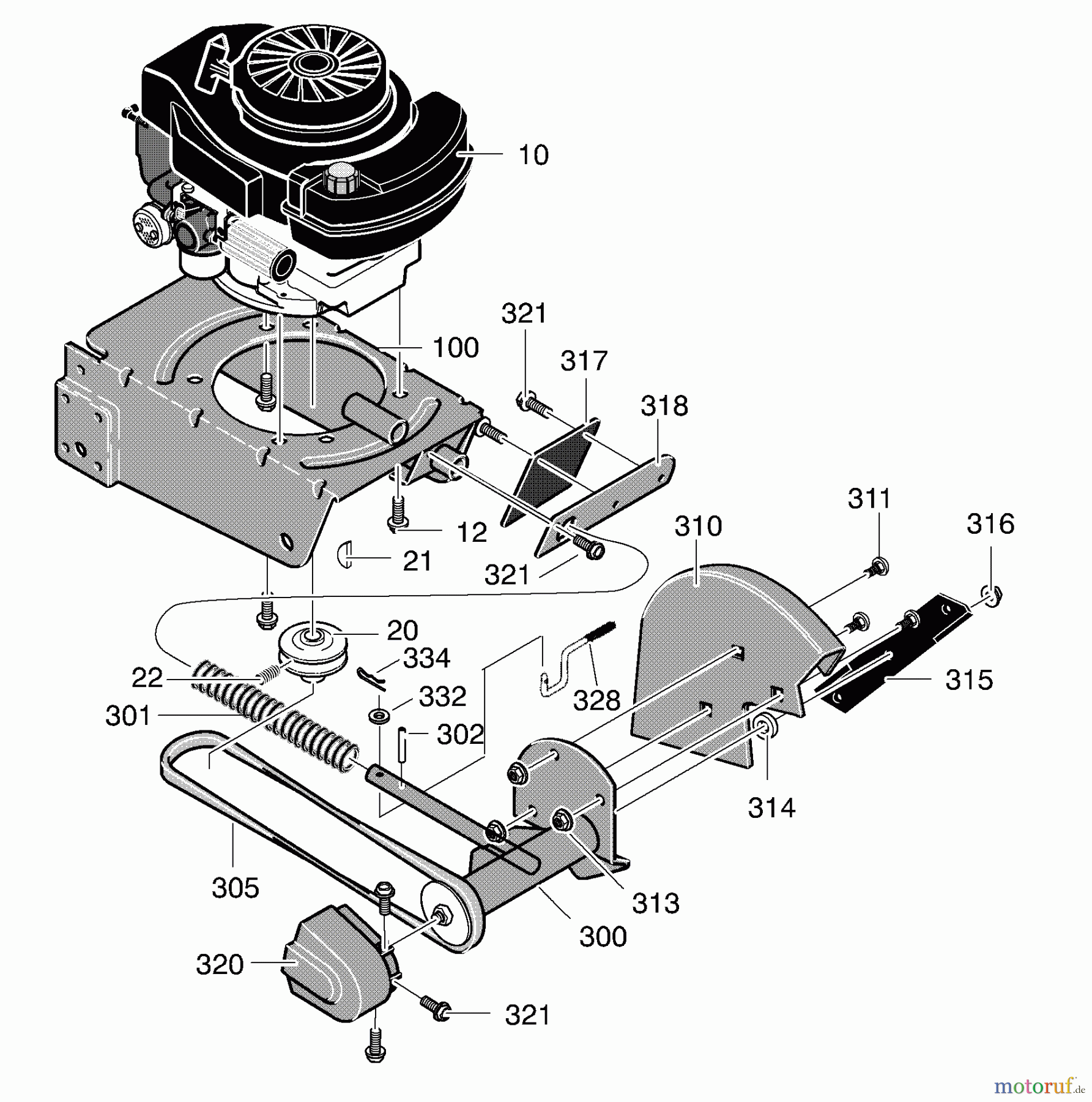 Murray Kantenschneider EV3850x4A - Murray Edger (2001) Engine & Blade Assembly