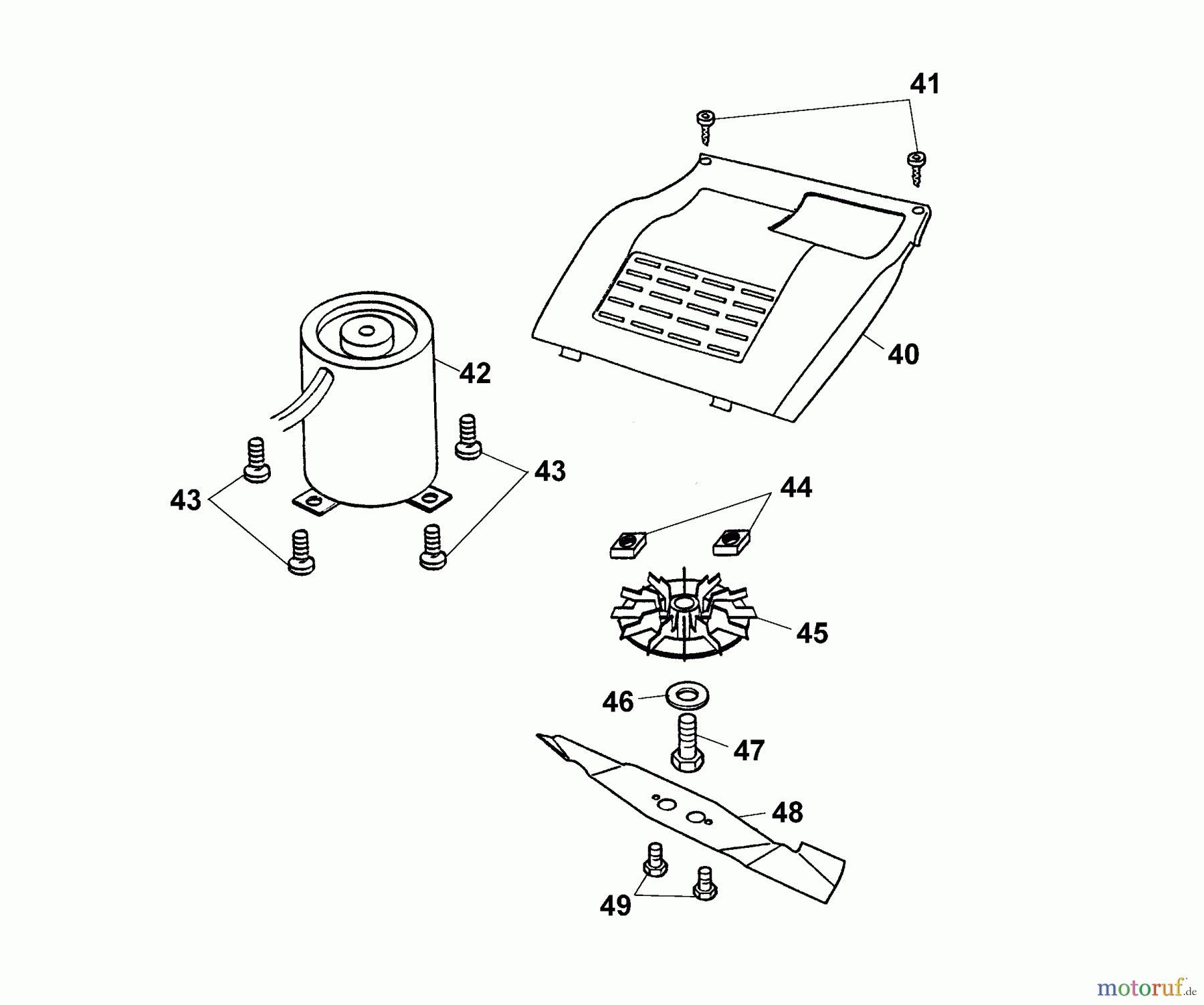  Wolf-Garten Tondeuse à batterie Picco 32 AC 4911000 Série G  (2004) Capot moteur, Lame, Moteur