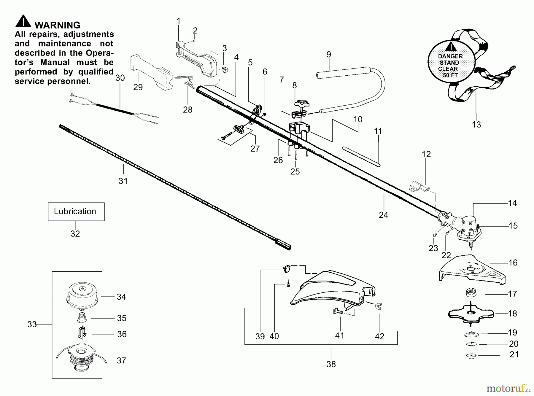  Poulan / Weed Eater Motorsensen, Trimmer BC2400P - Poulan String Trimmer Driveshaft & Cutting Head